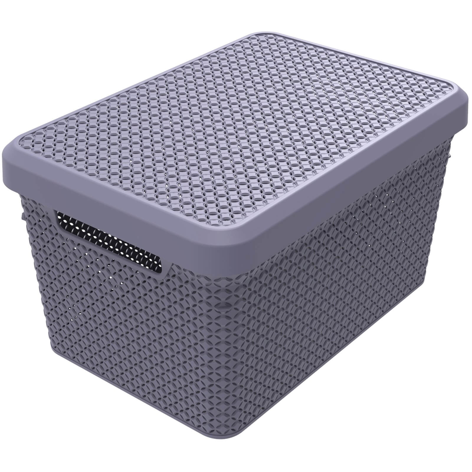 Ezy Storage Mode 17L Storage Basket with Lid - Lilac