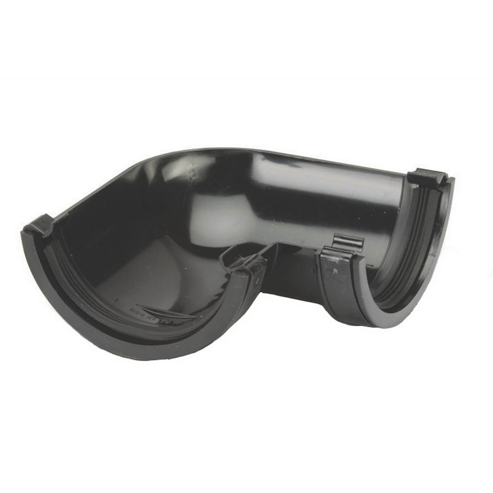 Polypipe Half Round Gutter Angle - 112mm x 90 Degree - Black