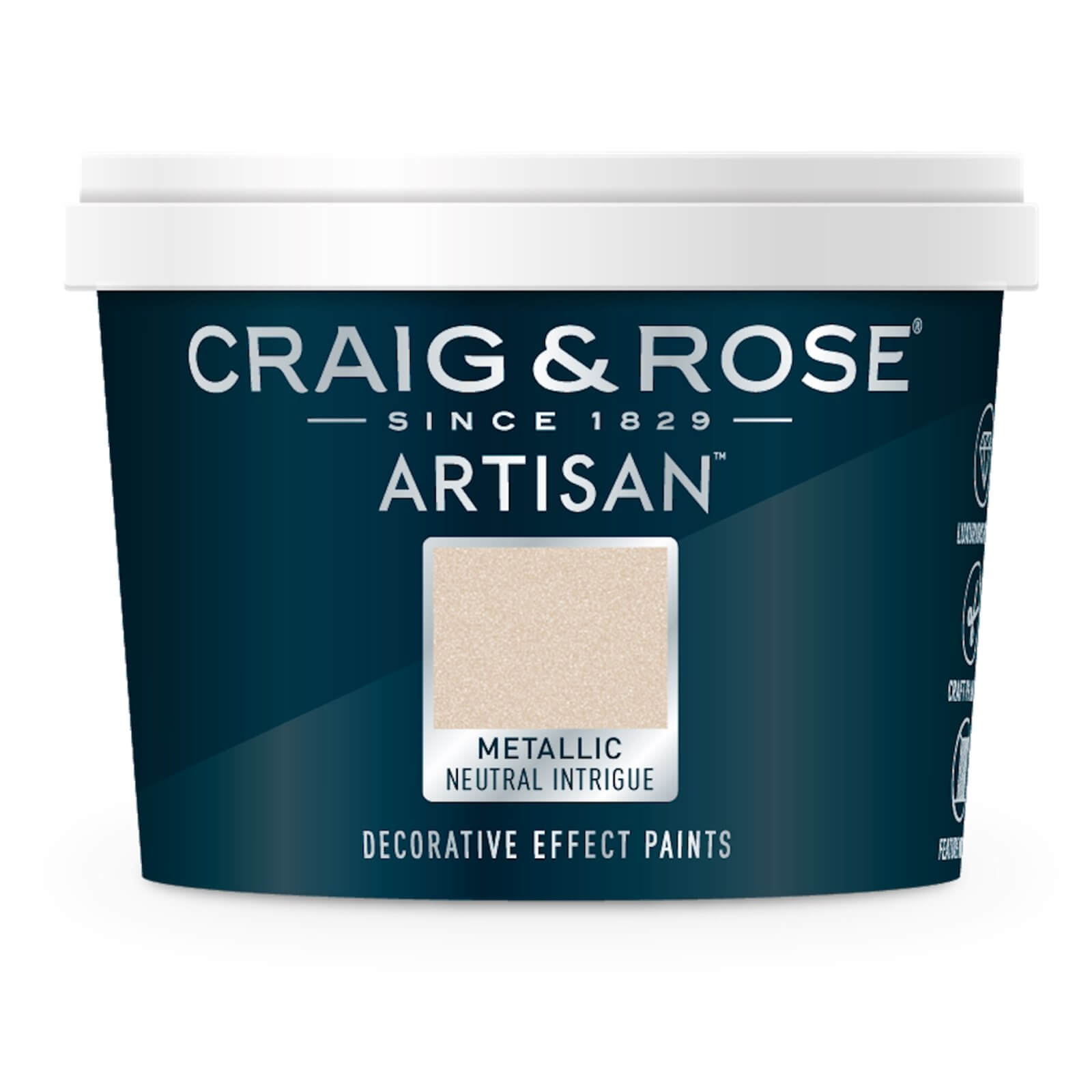 Craig & Rose Artisan Metallic Effect Paint Neutral Intrigue - 250ml
