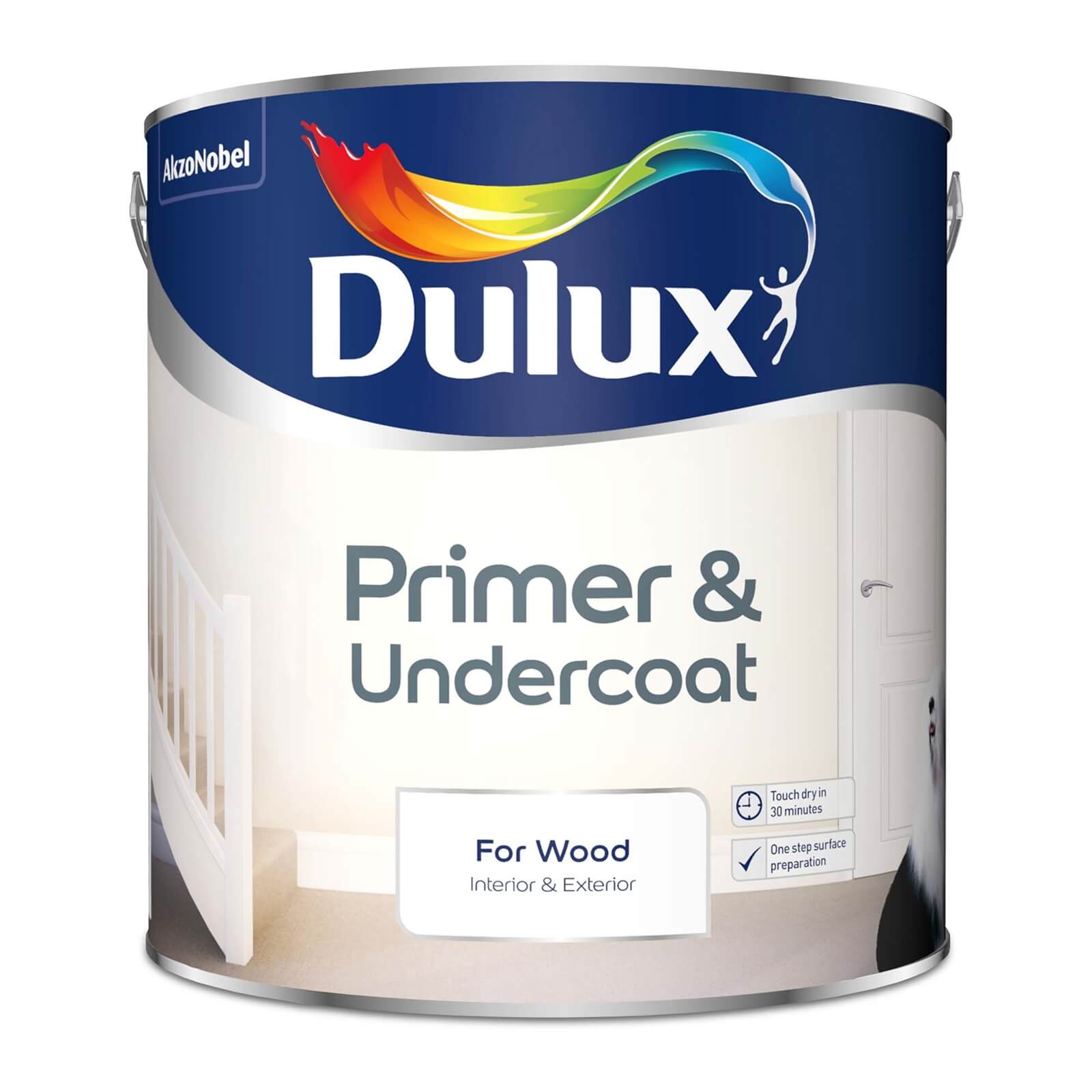 Dulux Primer & Undercoat for Interior & Exterior Wood 2.5L