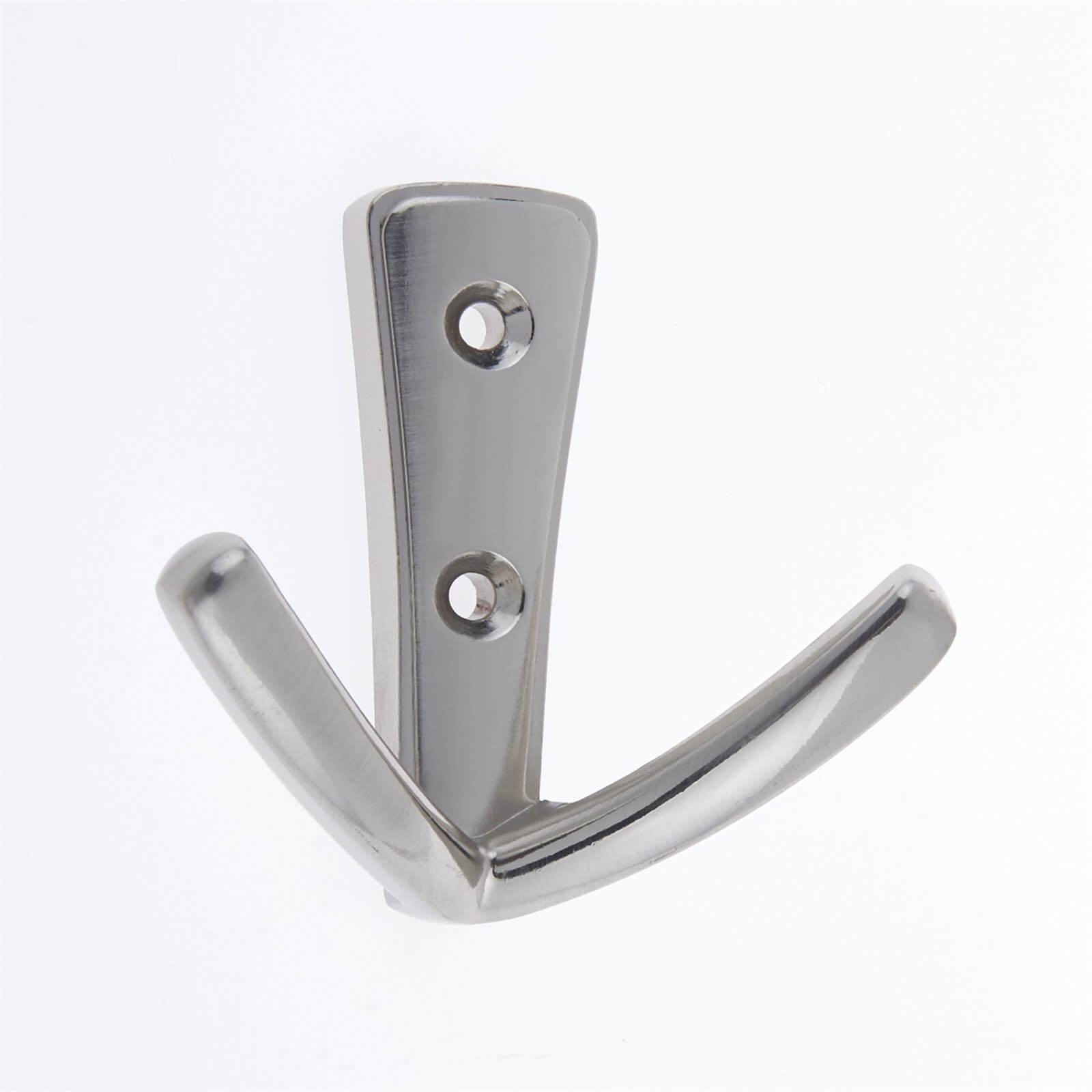 Modern Twin Hook Satin Nickel Homebase