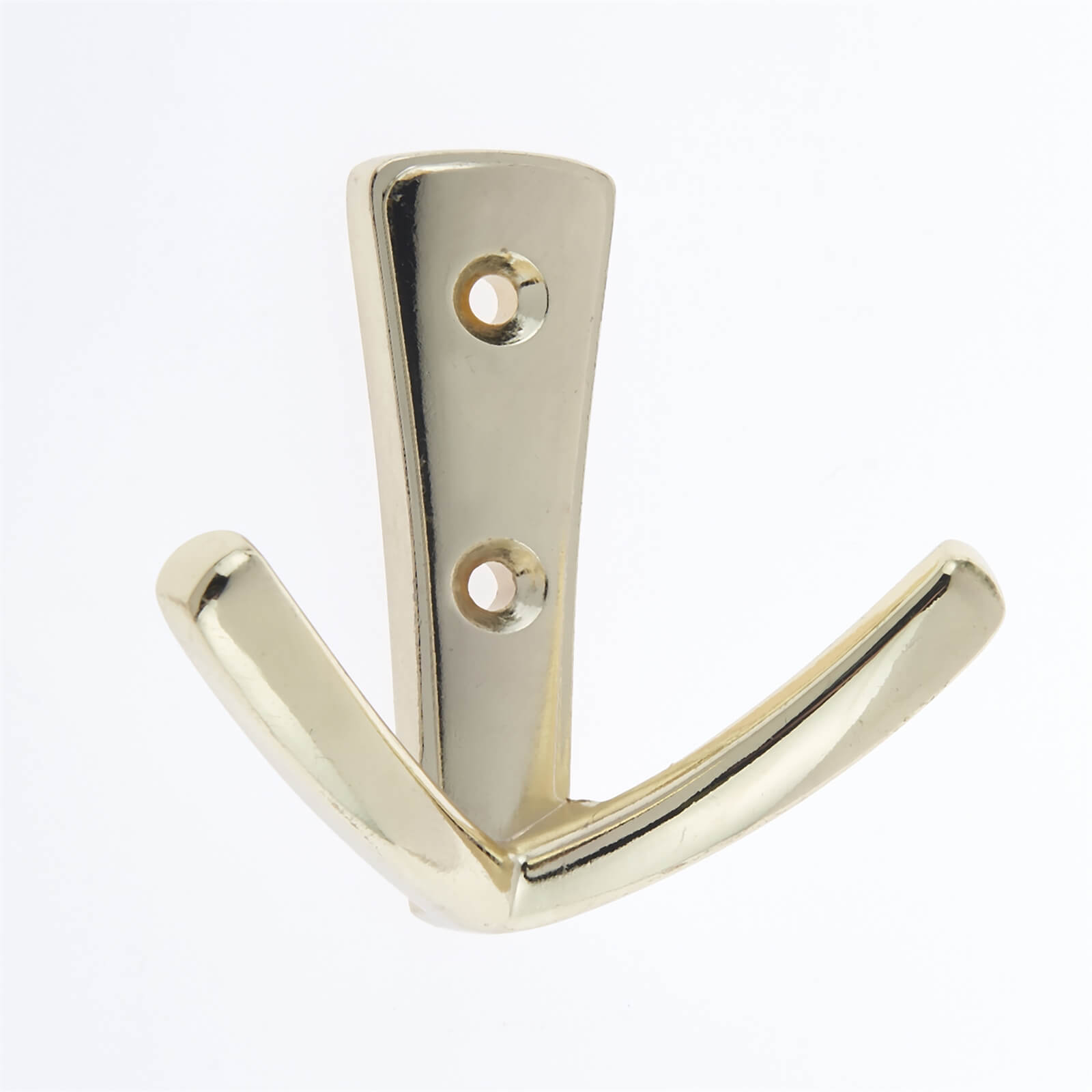 Modern Twin Hook - Polished Brass