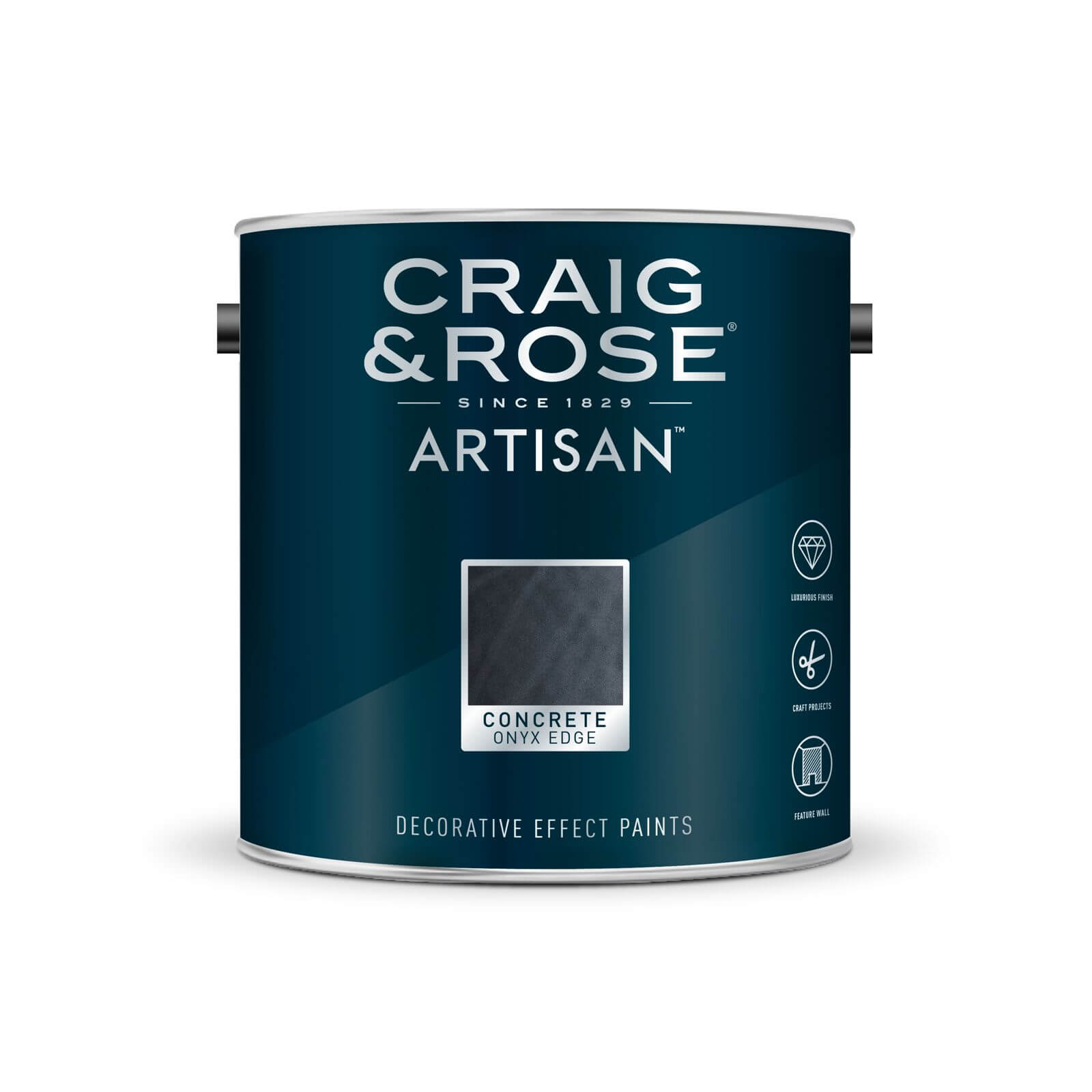 Craig & Rose Artisan Concrete Effect Paint Onyx Edge - 2.5L