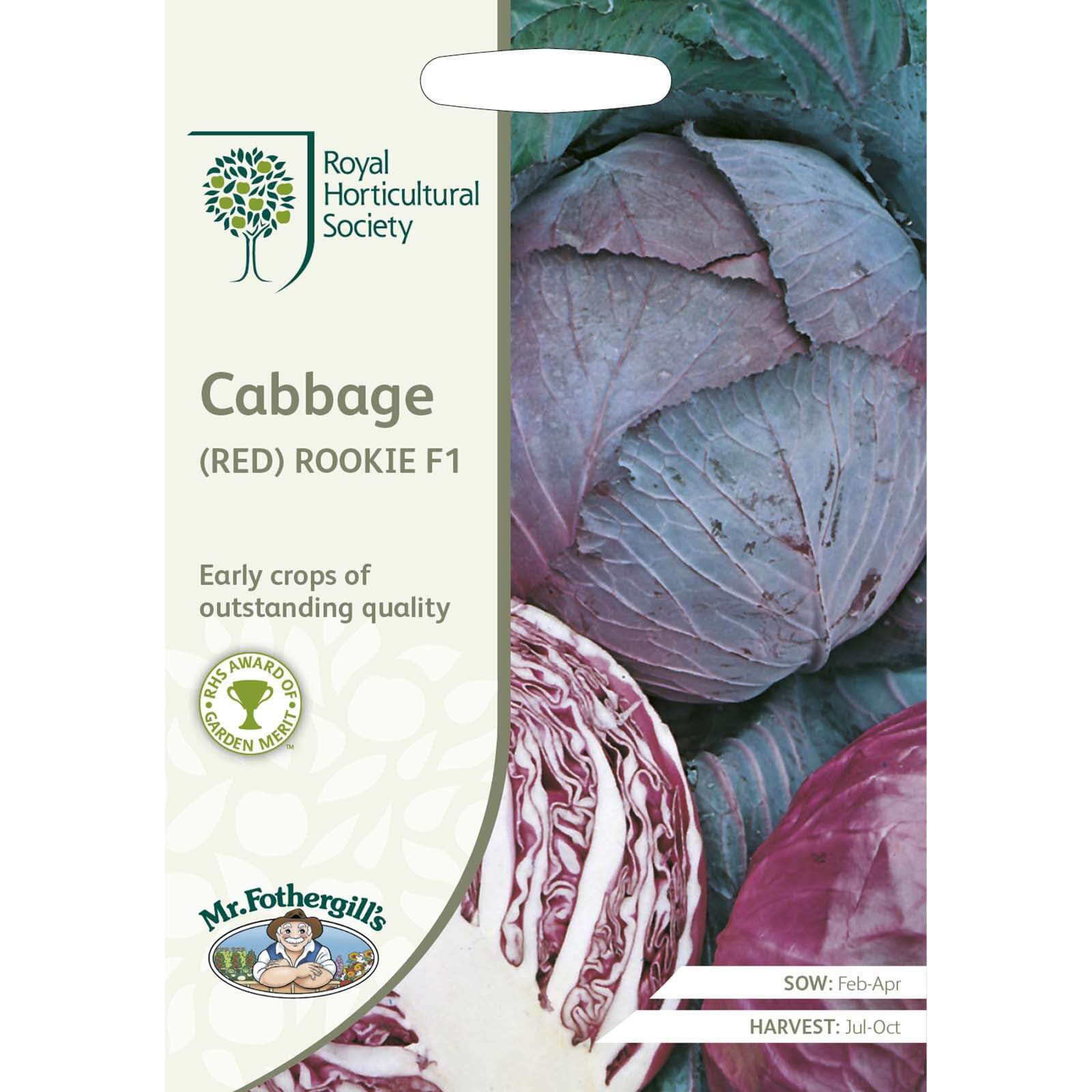RHS Cabbage (Red) Rookie F1 Seeds