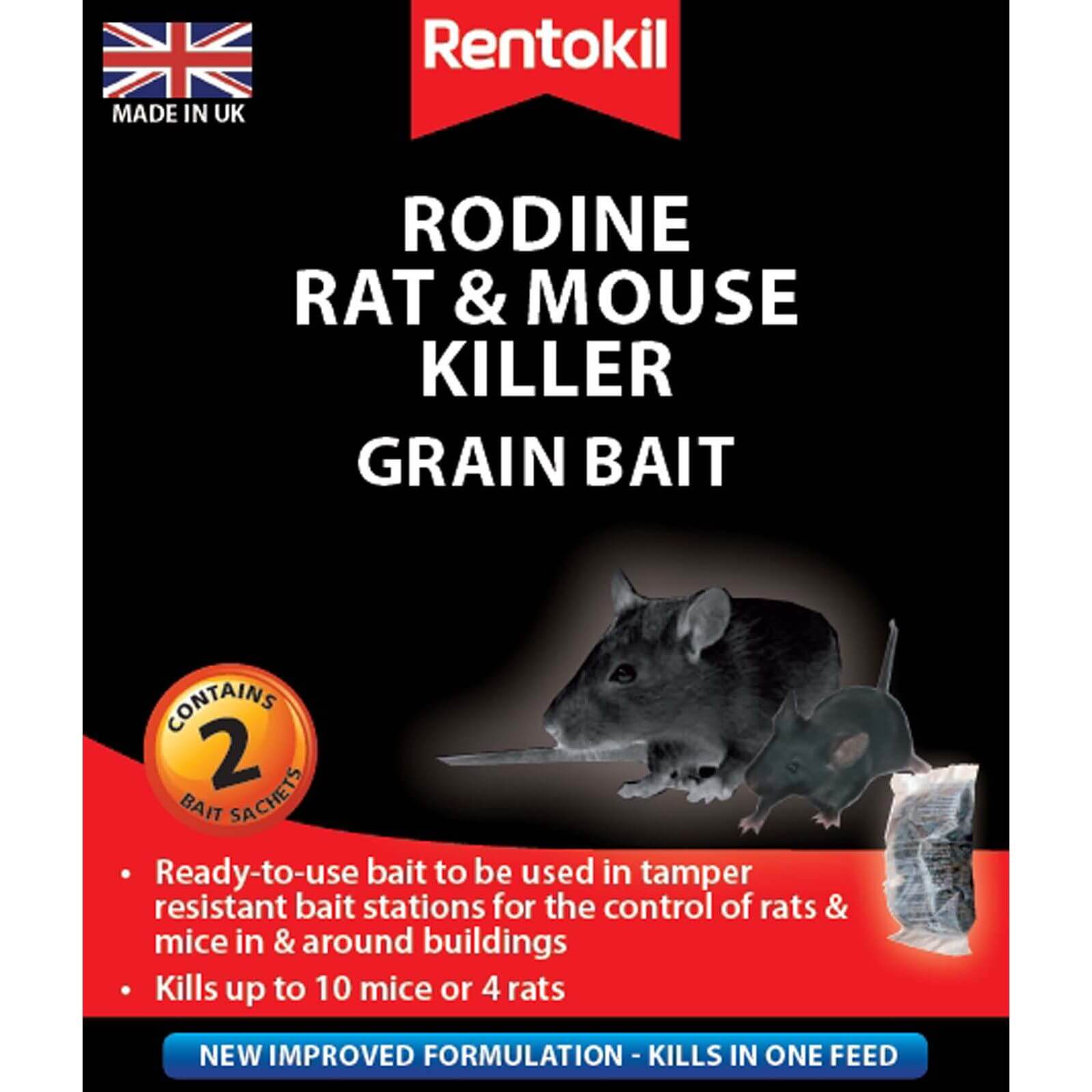 Rentokil Rat & Mouse Killer Sachets (Pack of 2)