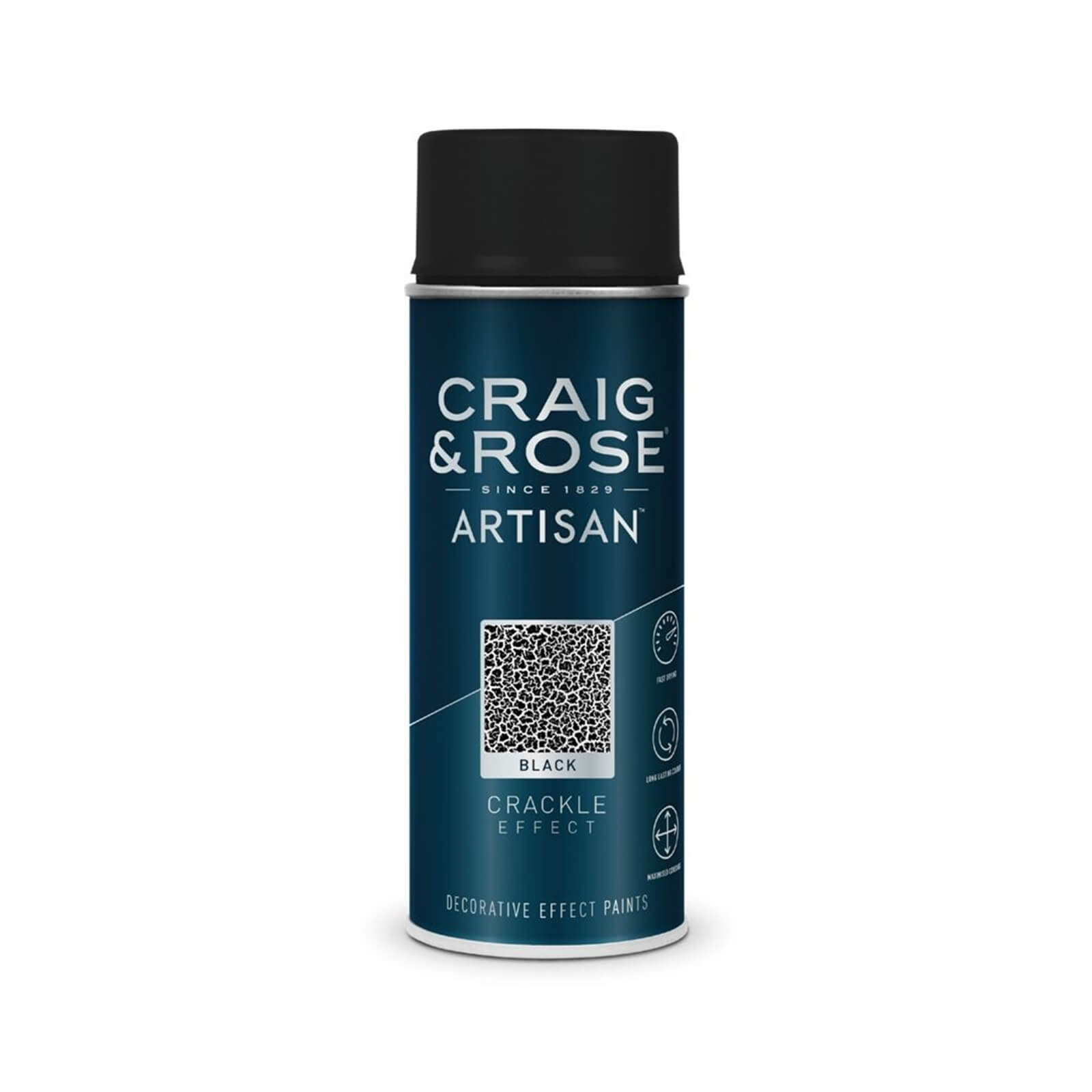 Craig & Rose Artisan Crackle Effect Spray Paint Black - 400ml