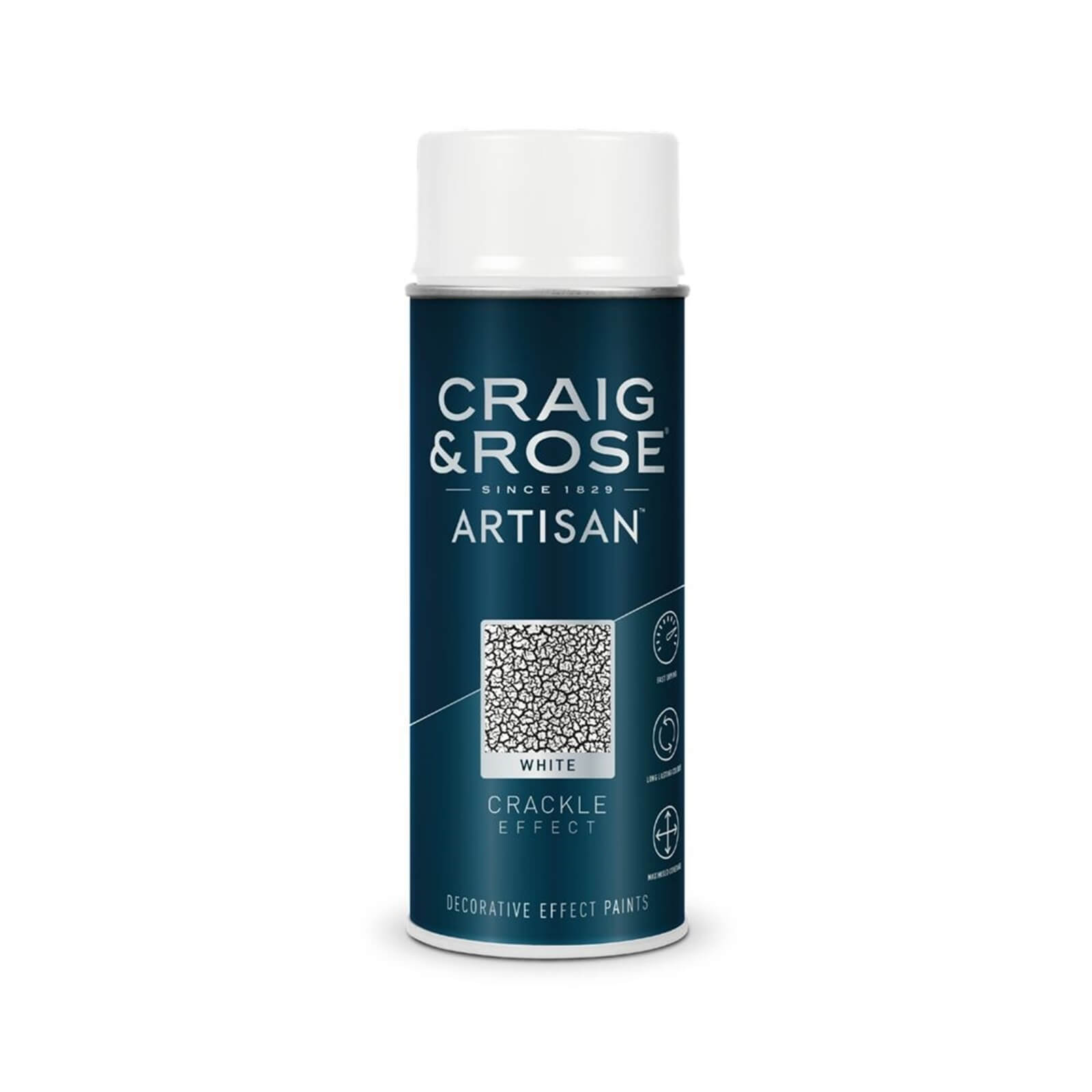 Craig & Rose Artisan Crackle Effect Spray Paint White - 400ml