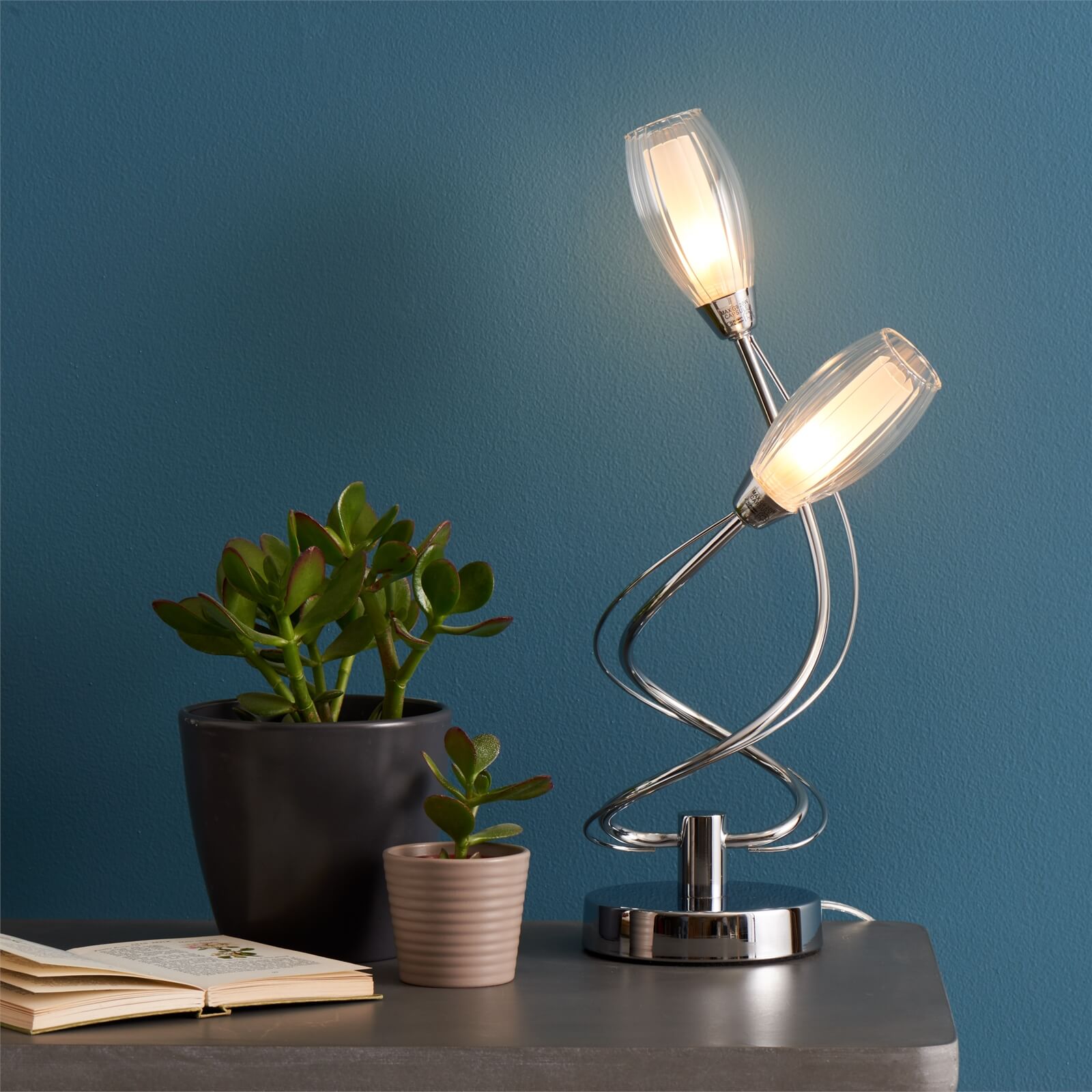 Estelle 2 Light Table Lamp - Chrome