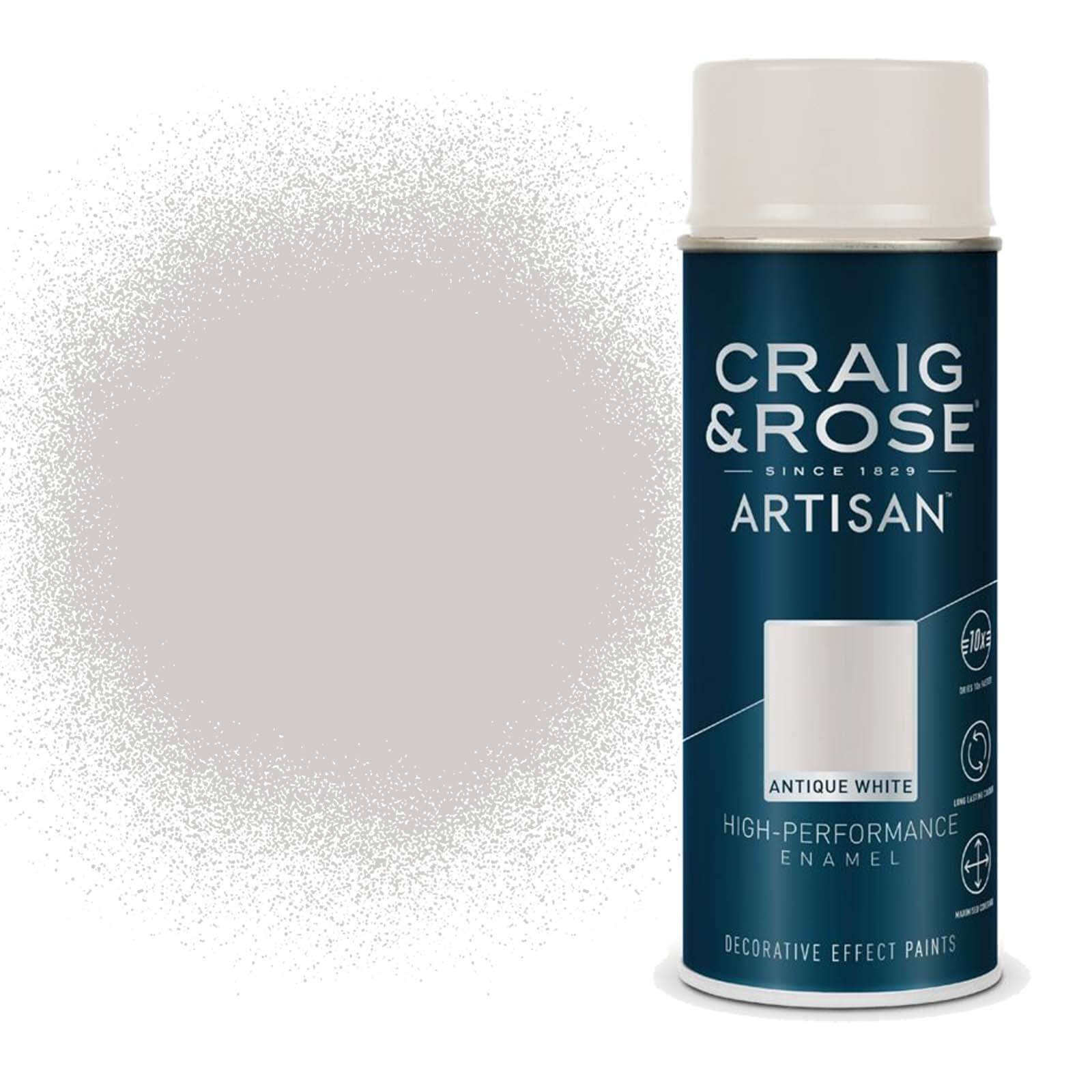 Craig & Rose Artisan Enamel Gloss Spray Paint Antique White - 400ml