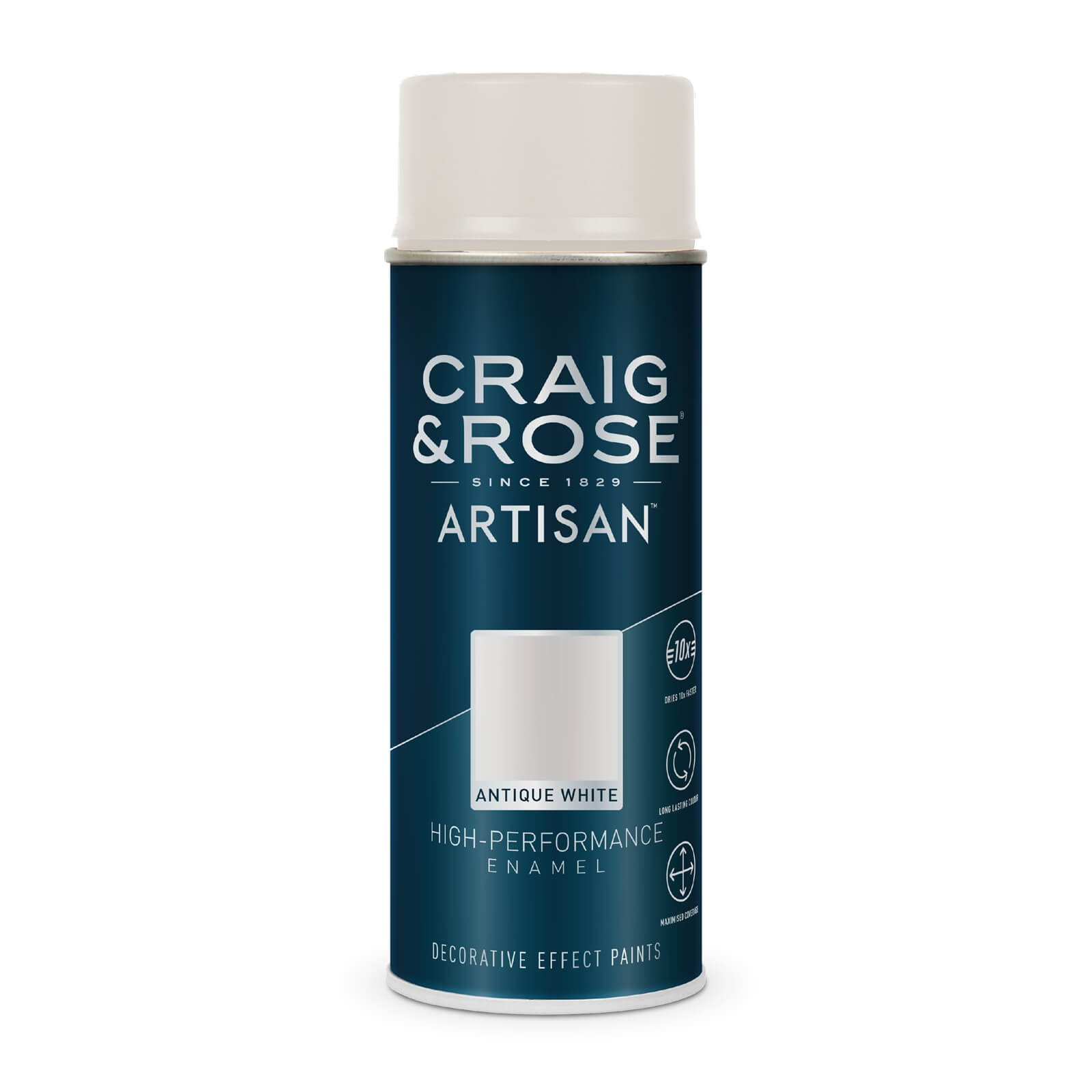 Craig & Rose Artisan Enamel Gloss Spray Paint Antique White - 400ml