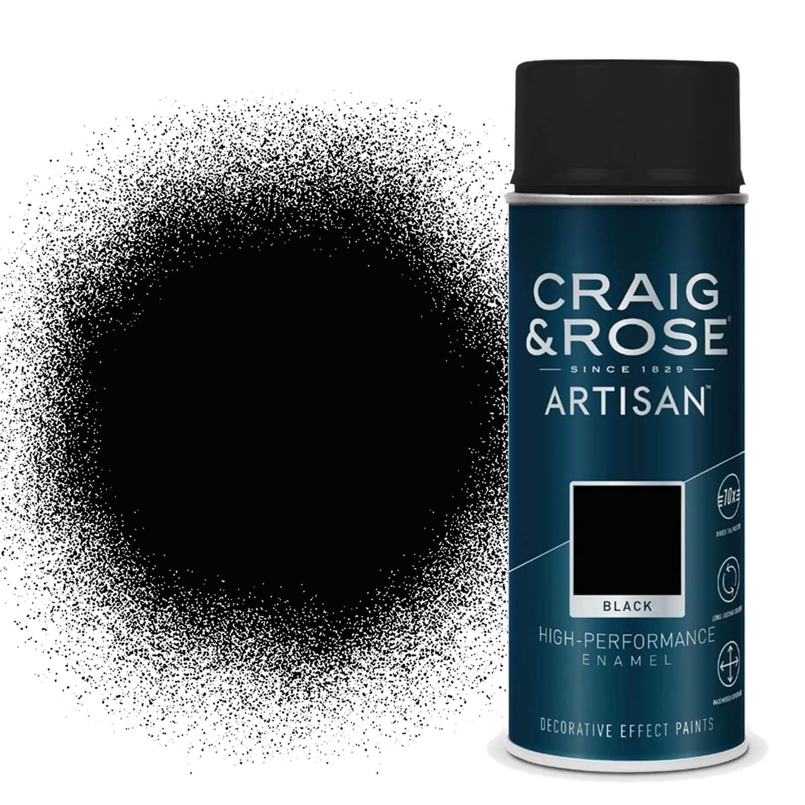 Craig & Rose Artisan Enamel Gloss Spray Paint Black - 400ml