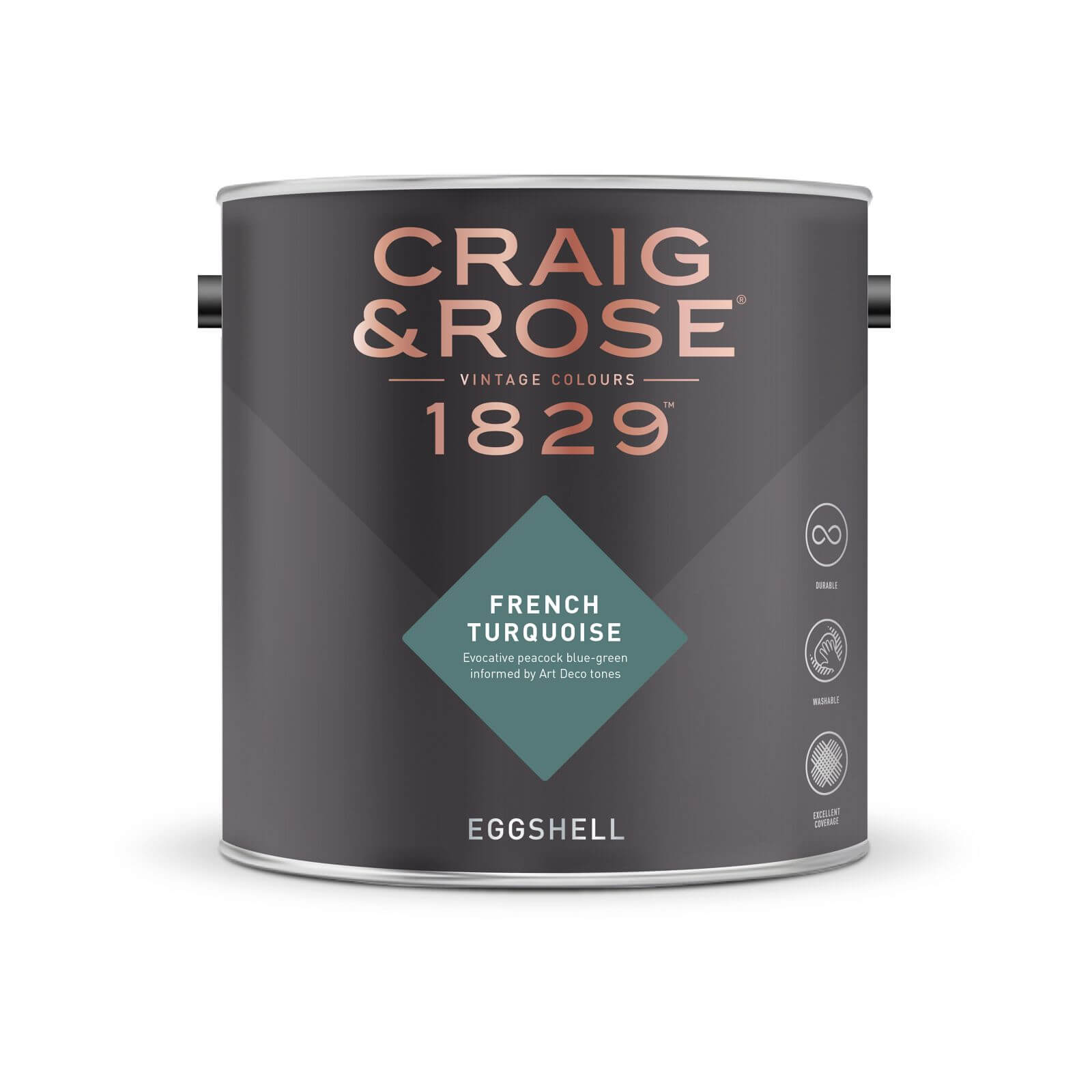 Craig & Rose 1829 Eggshell Paint French Turquoise - 2.5L