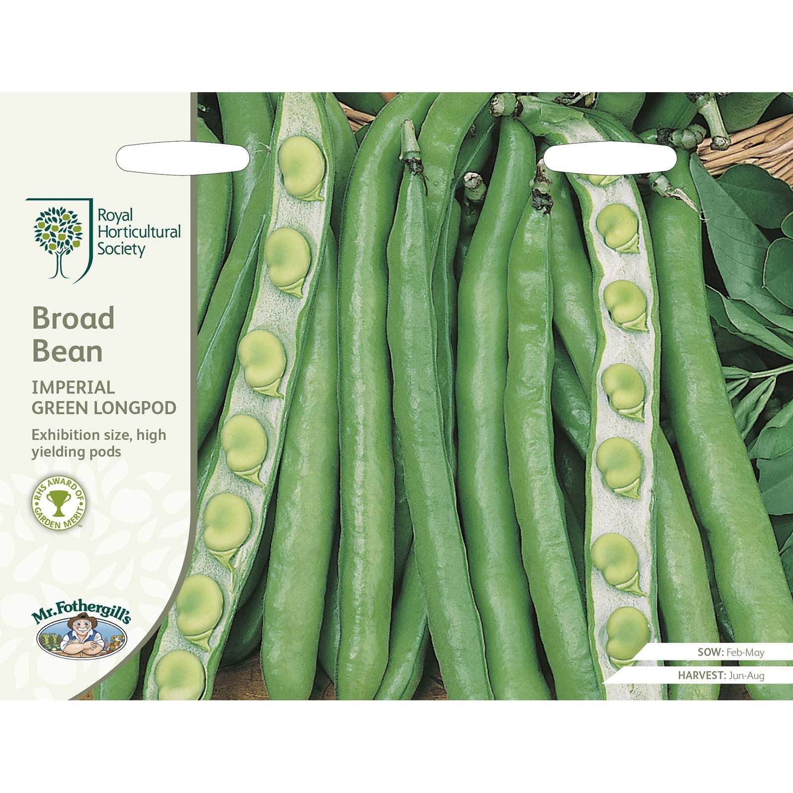 RHS Broad Bean Imperial Green Longpod Seeds