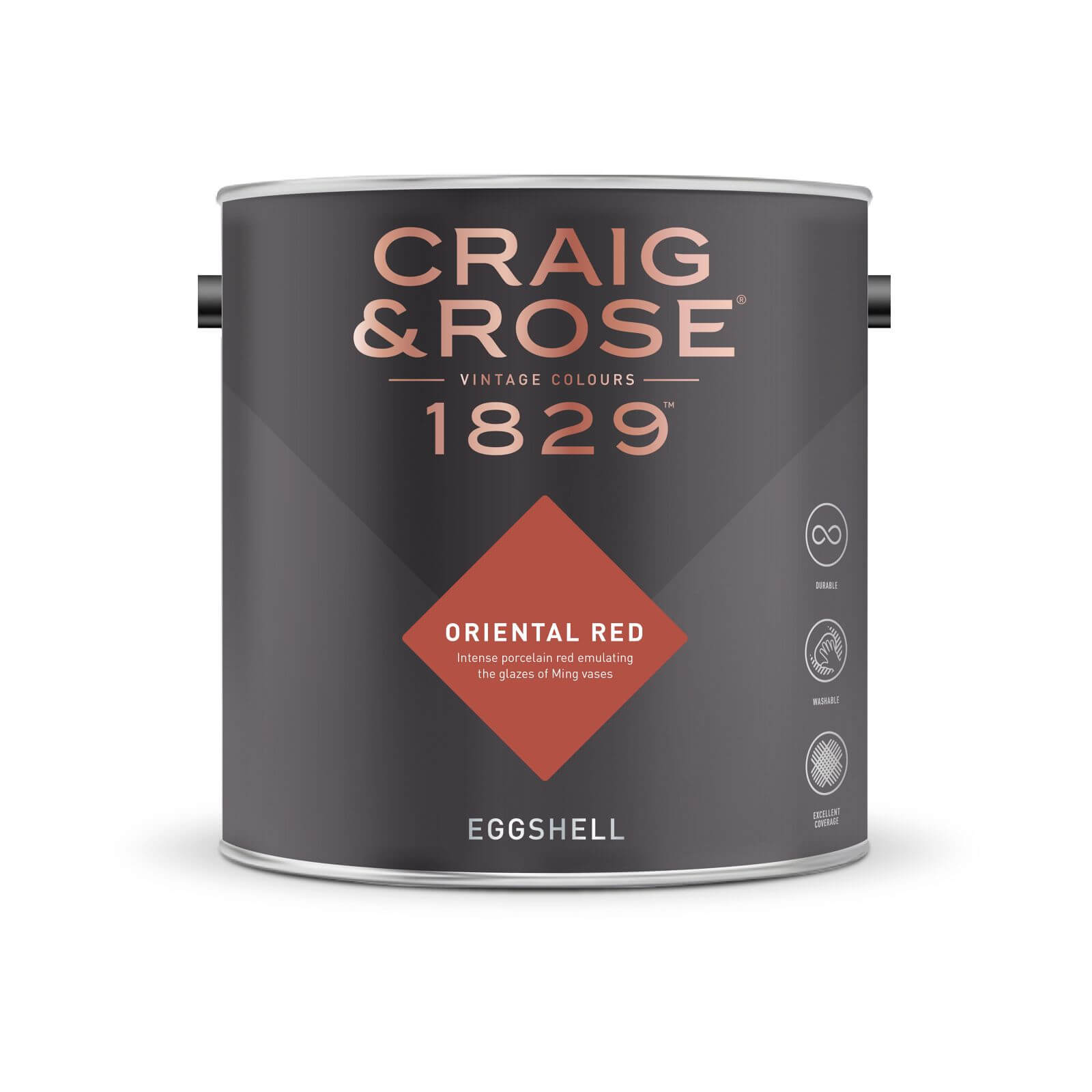 Craig & Rose 1829 Eggshell Paint Oriental Red - 2.5L