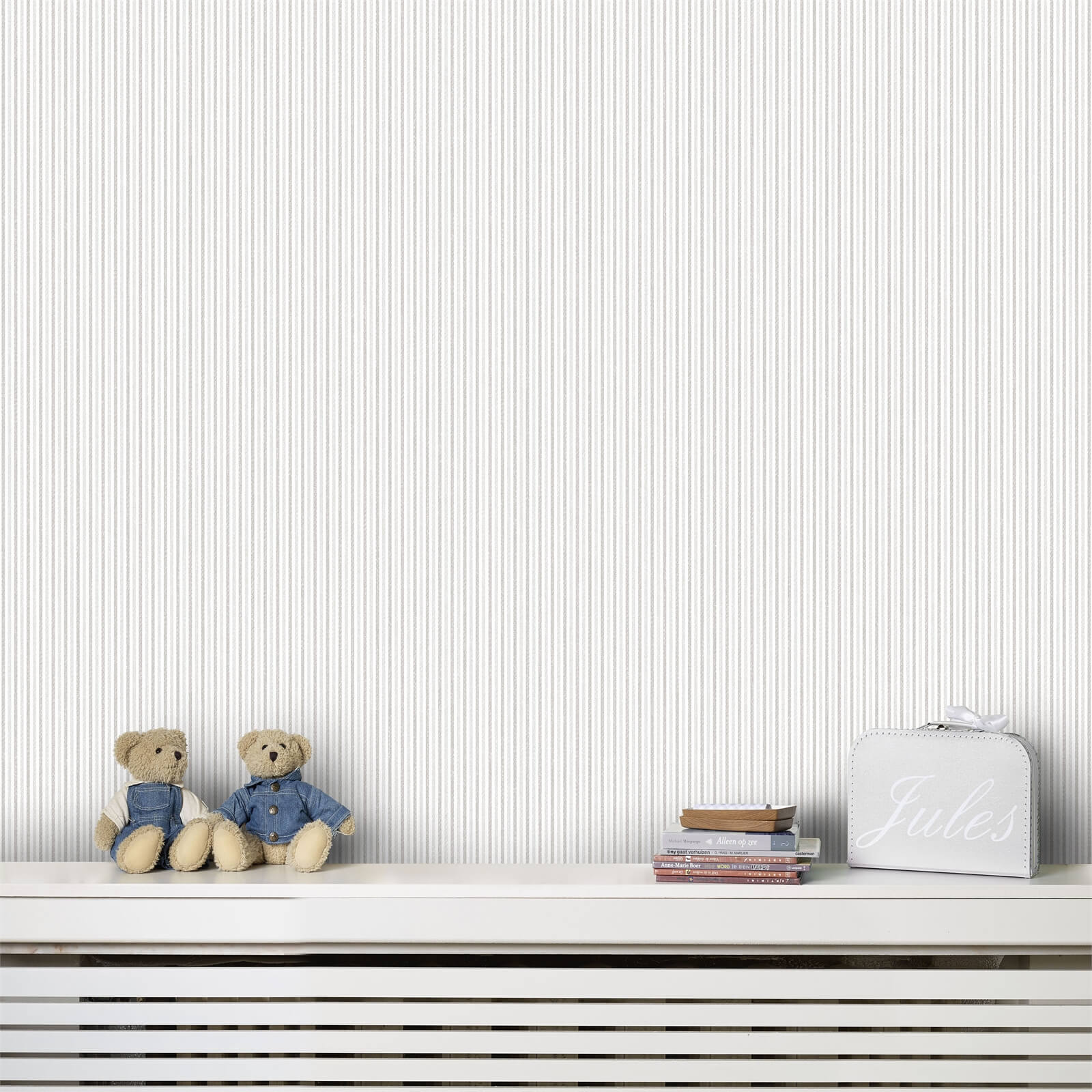 Grandeco Stripe Grey Paste the Wall Wallpaper