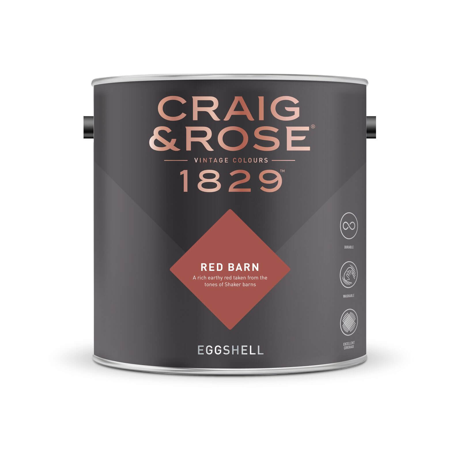 Craig & Rose 1829 Eggshell Paint Red Barn - 2.5L