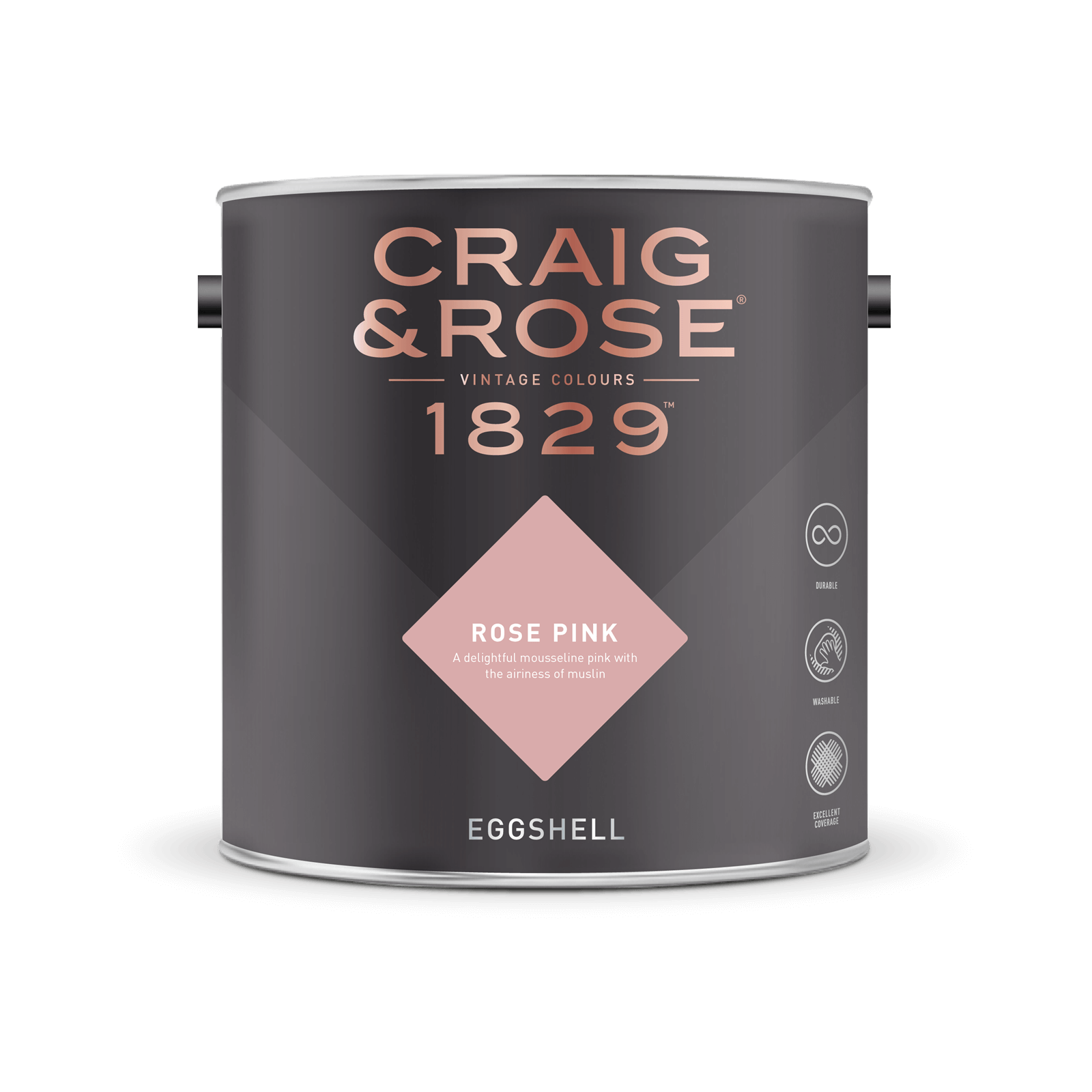 Craig & Rose 1829 Eggshell Paint Rose Pink - 2.5L