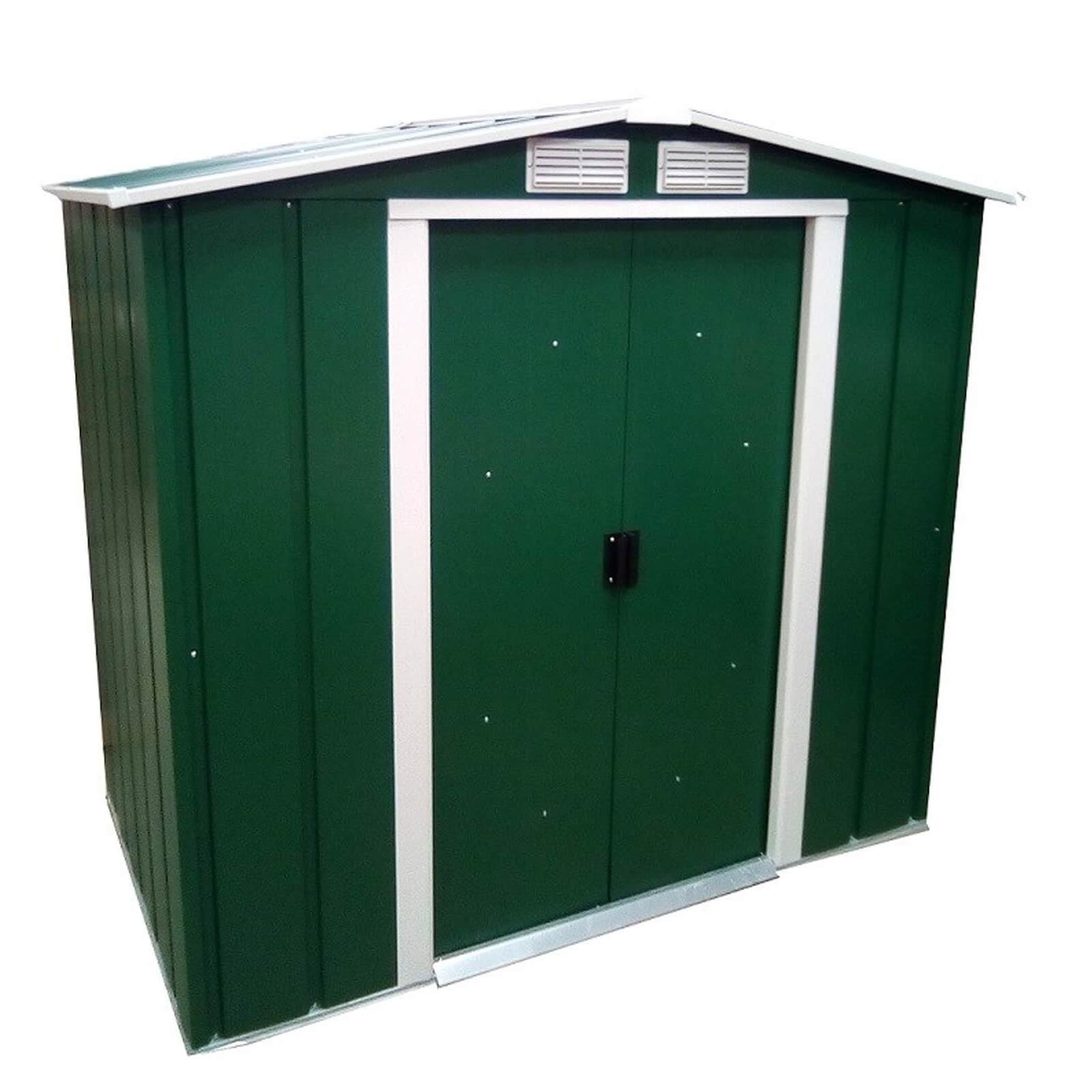 Sapphire 6x4ft Apex Metal Shed - Green