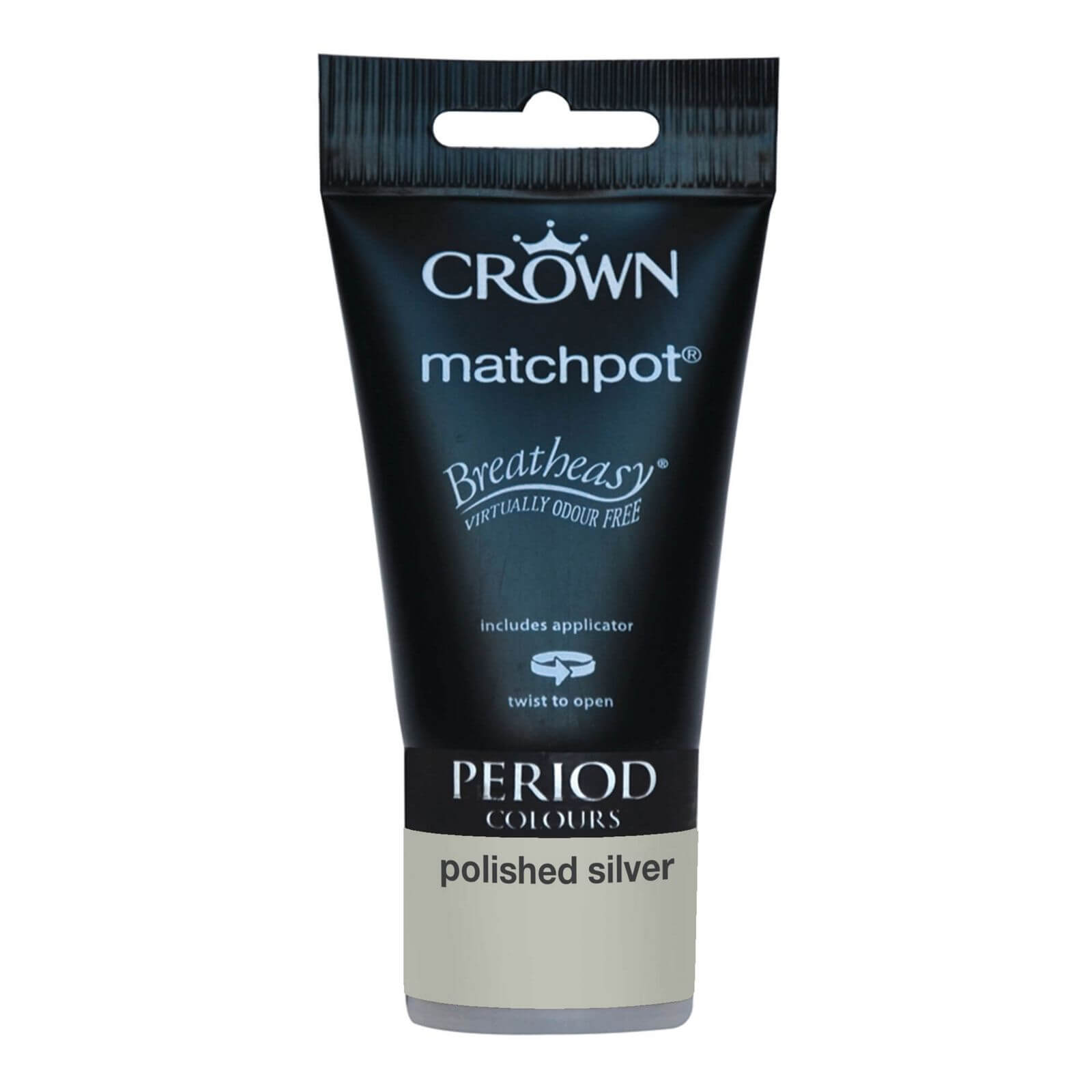 Crown Period Collection Polished Silver - Flat Matt Emulsion Paint - 40ml