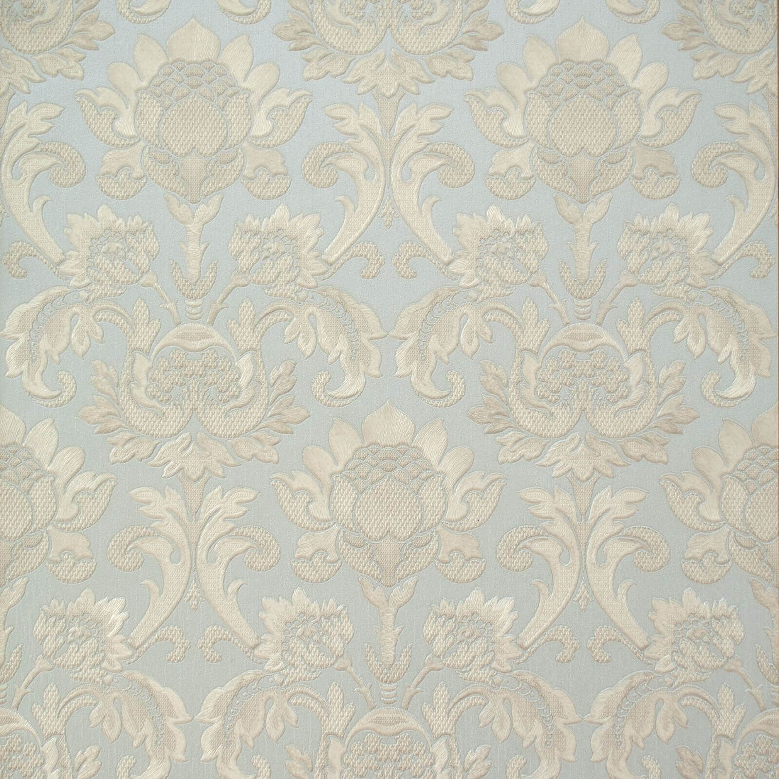 Belgravia Decor Sorrentino Plain Embossed Metallic Wedgewood Wallpaper