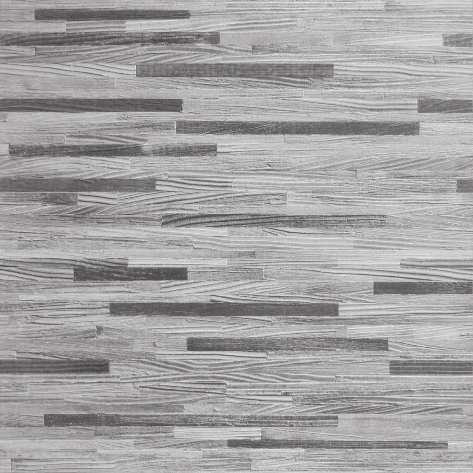Belgravia Decor Milana Wood Effect Embossed Metallic Charcoal Wallpaper