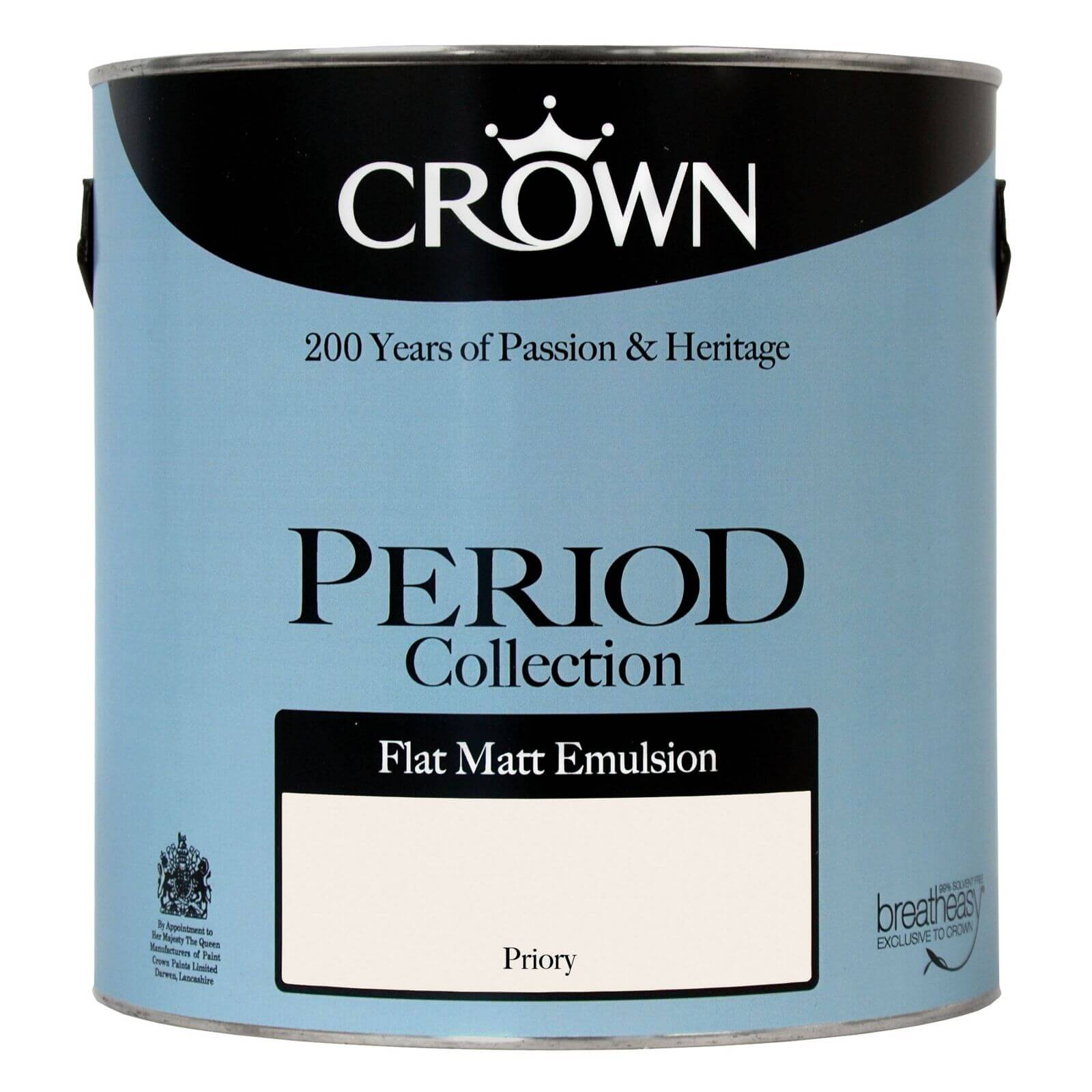 Crown Period Collection Priory - Flat Matt Emulsion Paint - 2.5L