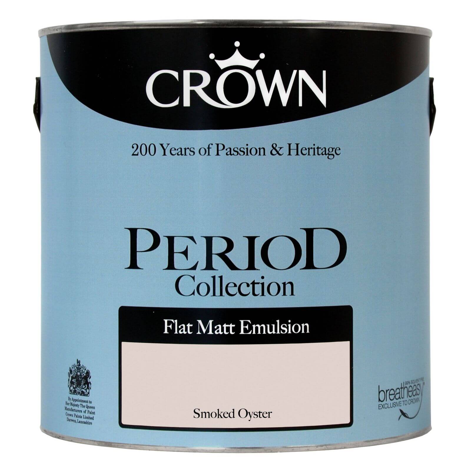 Crown Period Collection Smoked Oyster - Flat Matt Emulsion Paint - 2.5L