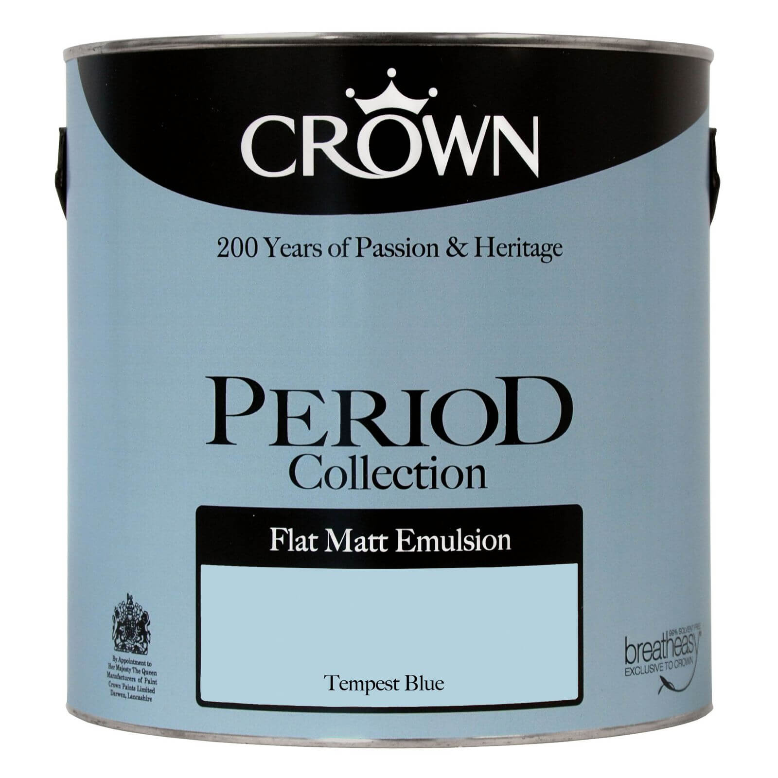 Crown Period Collection Tempest Blue - Flat Matt Emulsion Paint - 2.5L