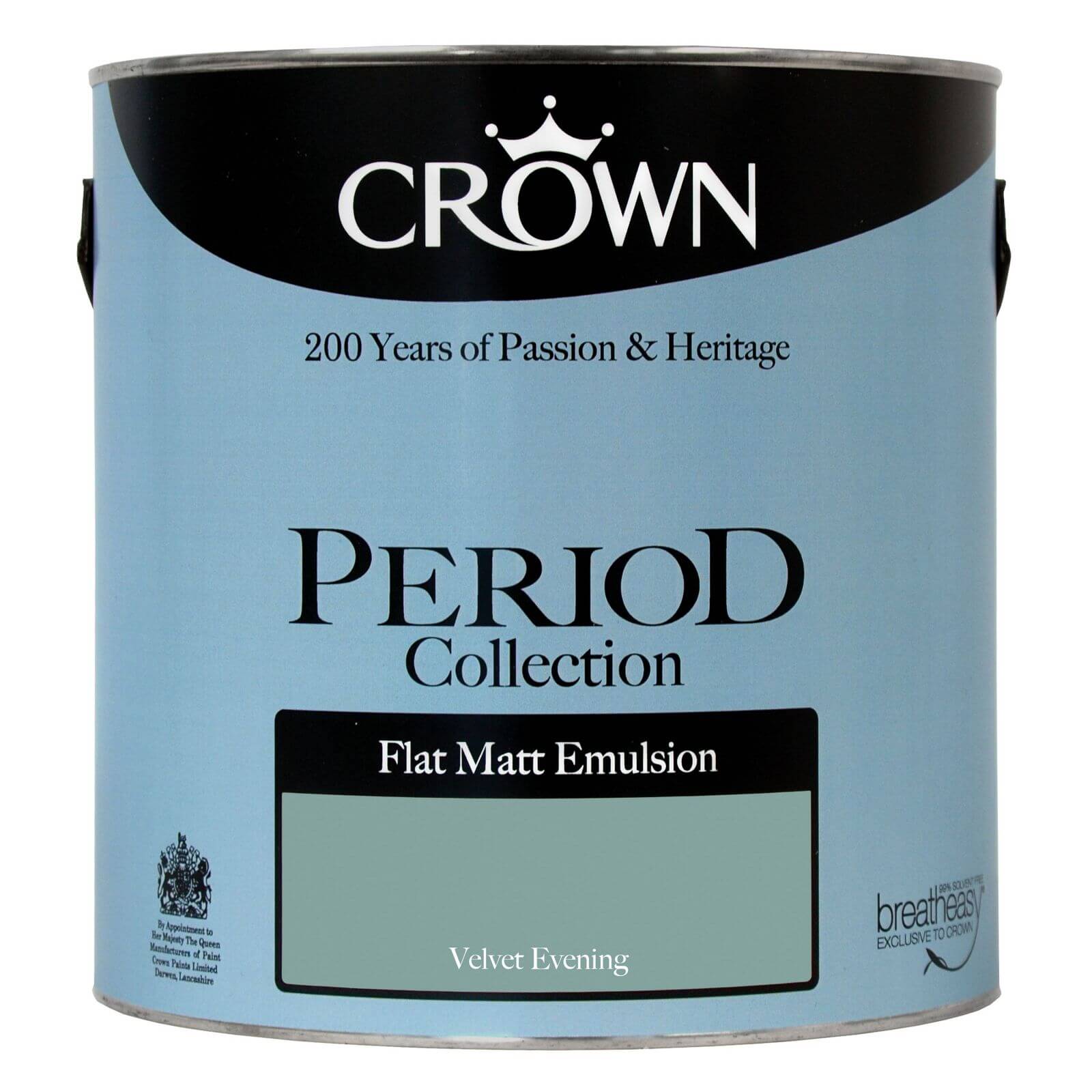 Crown Period Collection Velvet Evening - Flat Matt Emulsion Paint - 2.5L