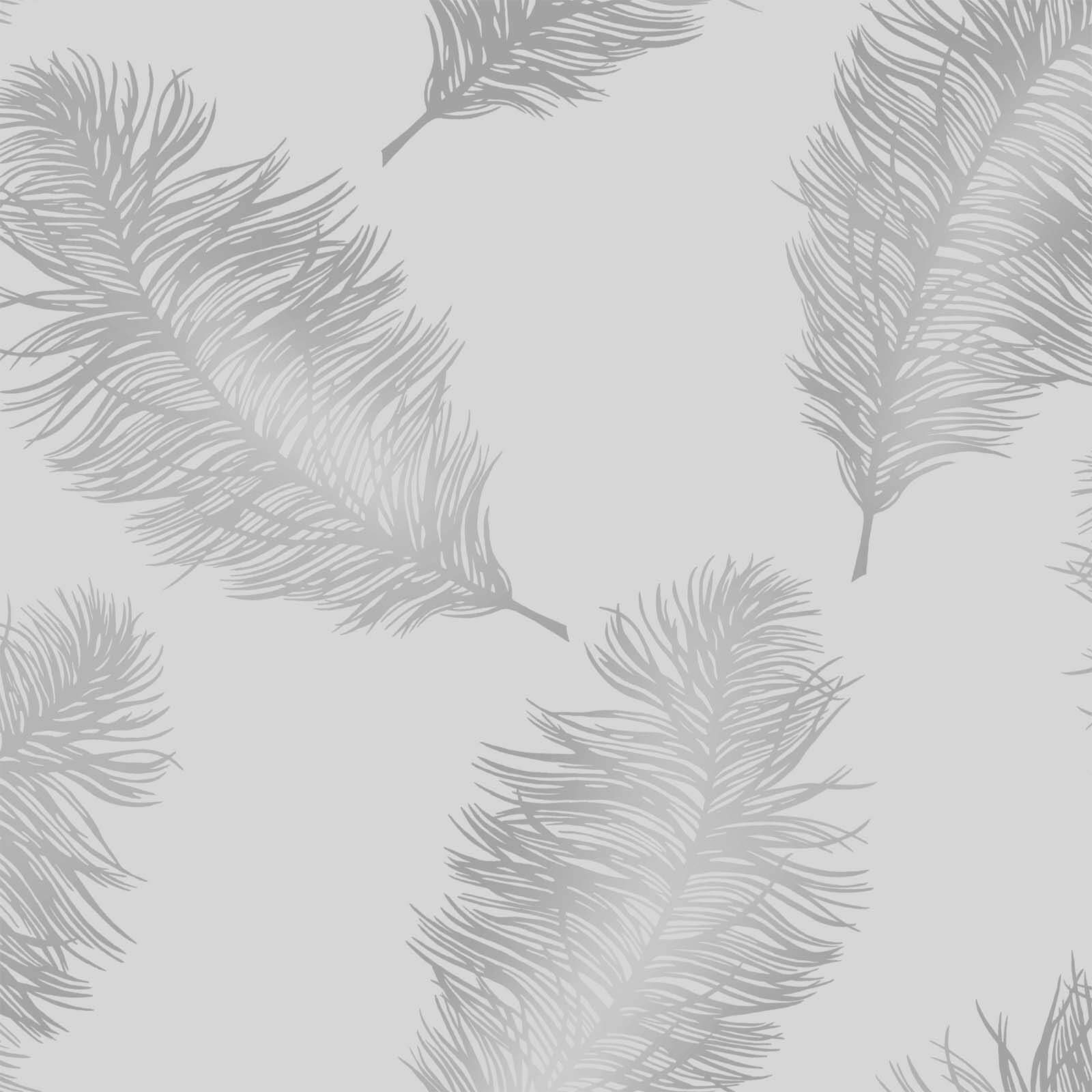 Holden Decor Fawning Feather Smooth Metallic Grey and Silver Wallpaper
