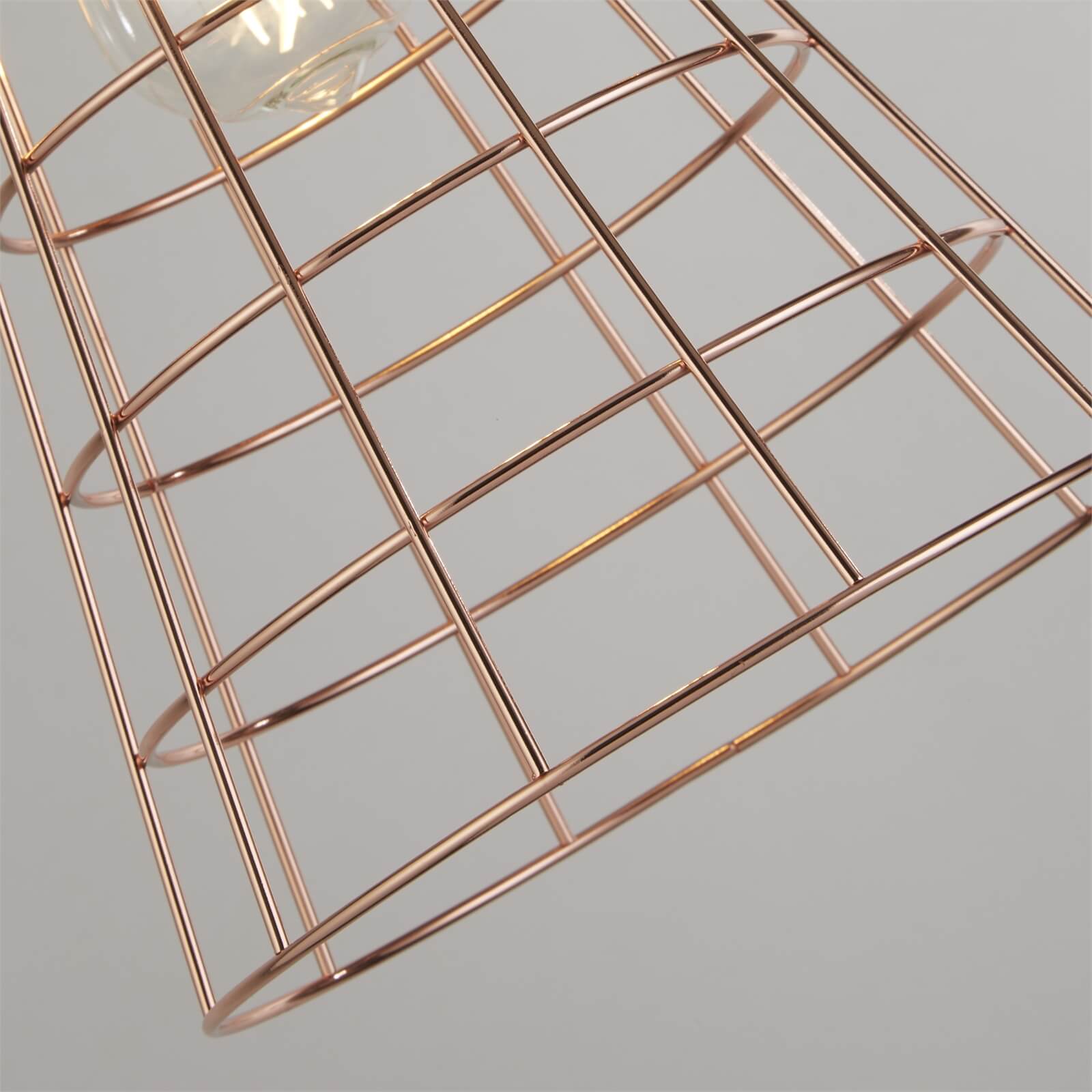 Dalgety 1 Light Cage Pendant Light - Copper and Matt Black