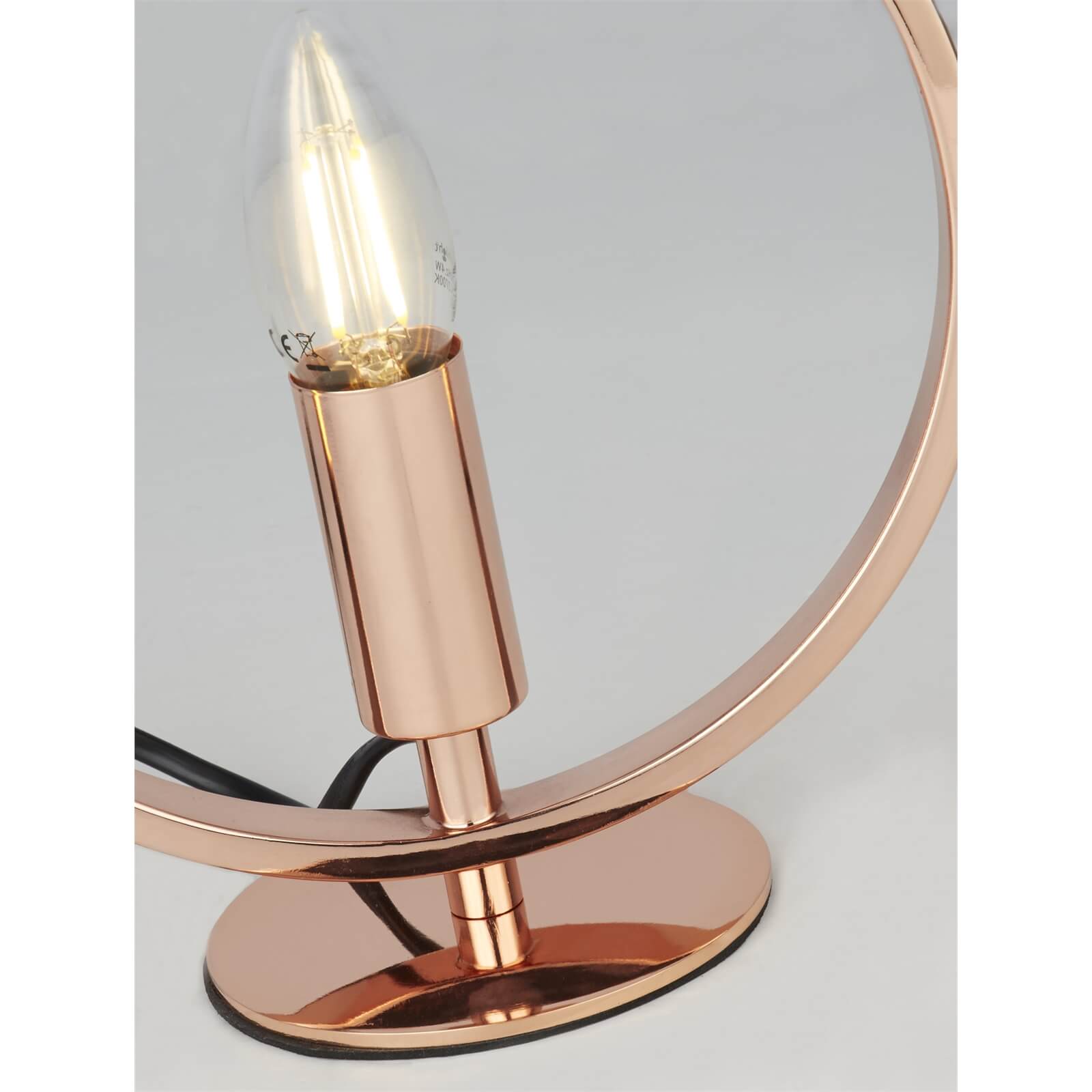 Durras Ring Detail Table Lamp - Rose Gold