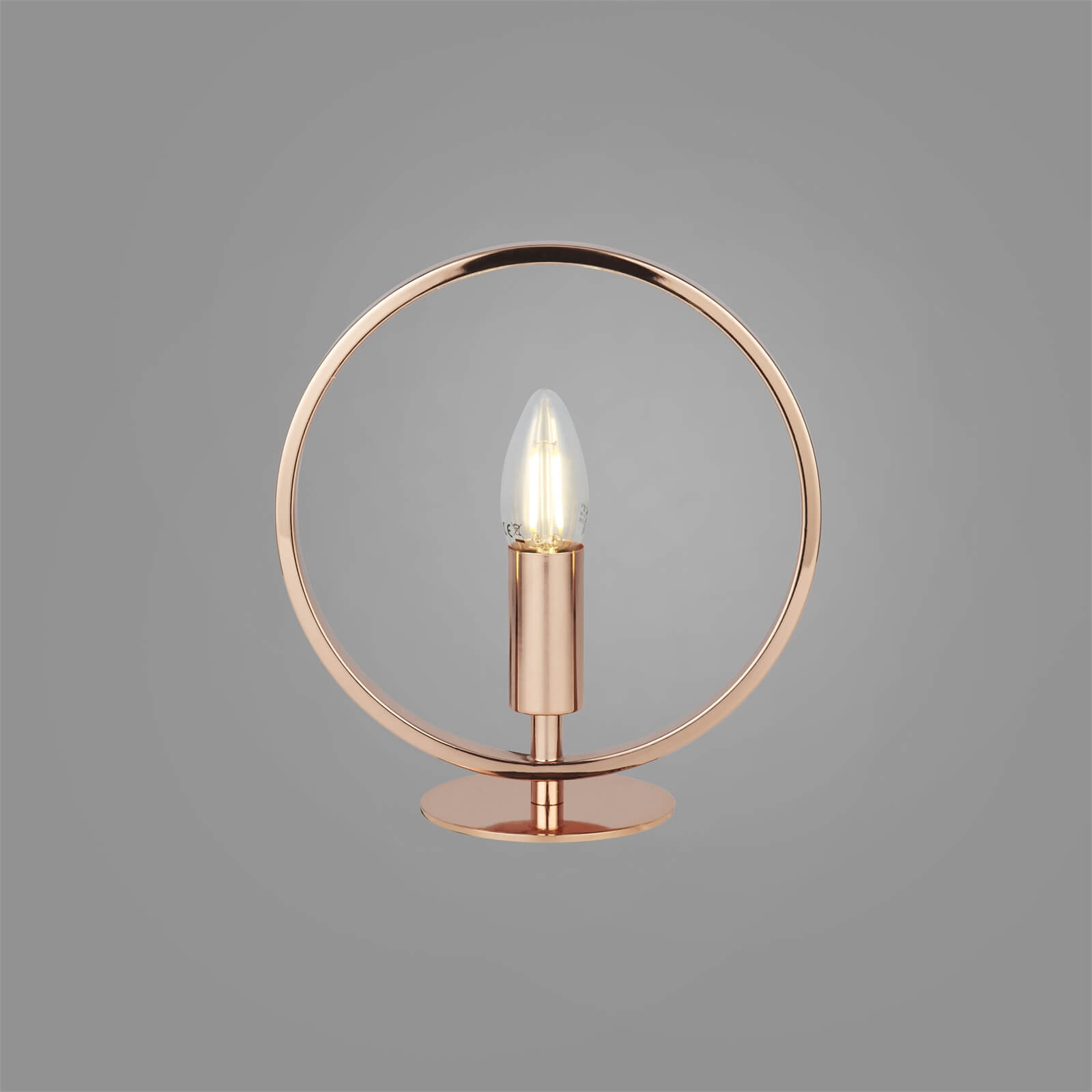Durras Ring Detail Table Lamp - Rose Gold