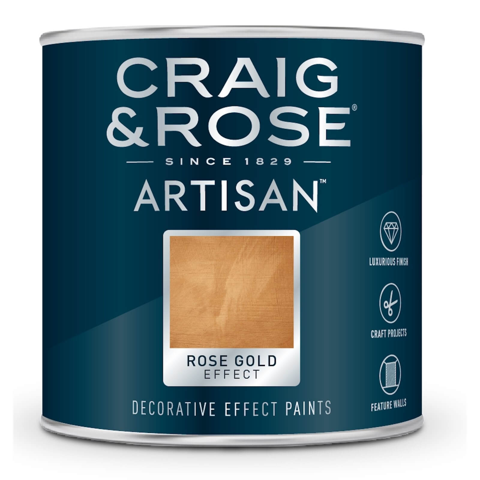 Craig & Rose Artisan Gold Effect Paint Rose Gold - 750ml