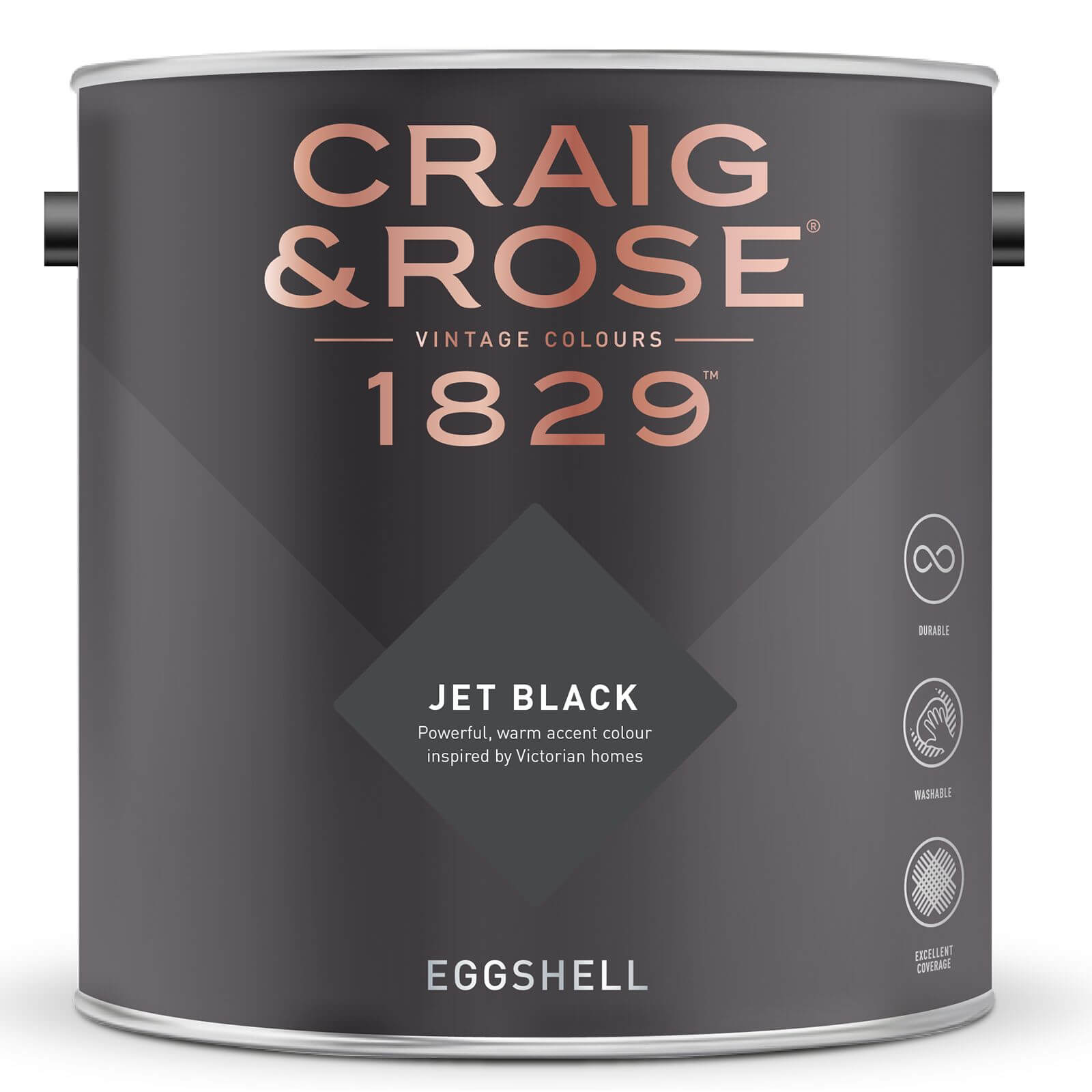 Craig & Rose 1829 Eggshell Paint Jet Black - 2.5L