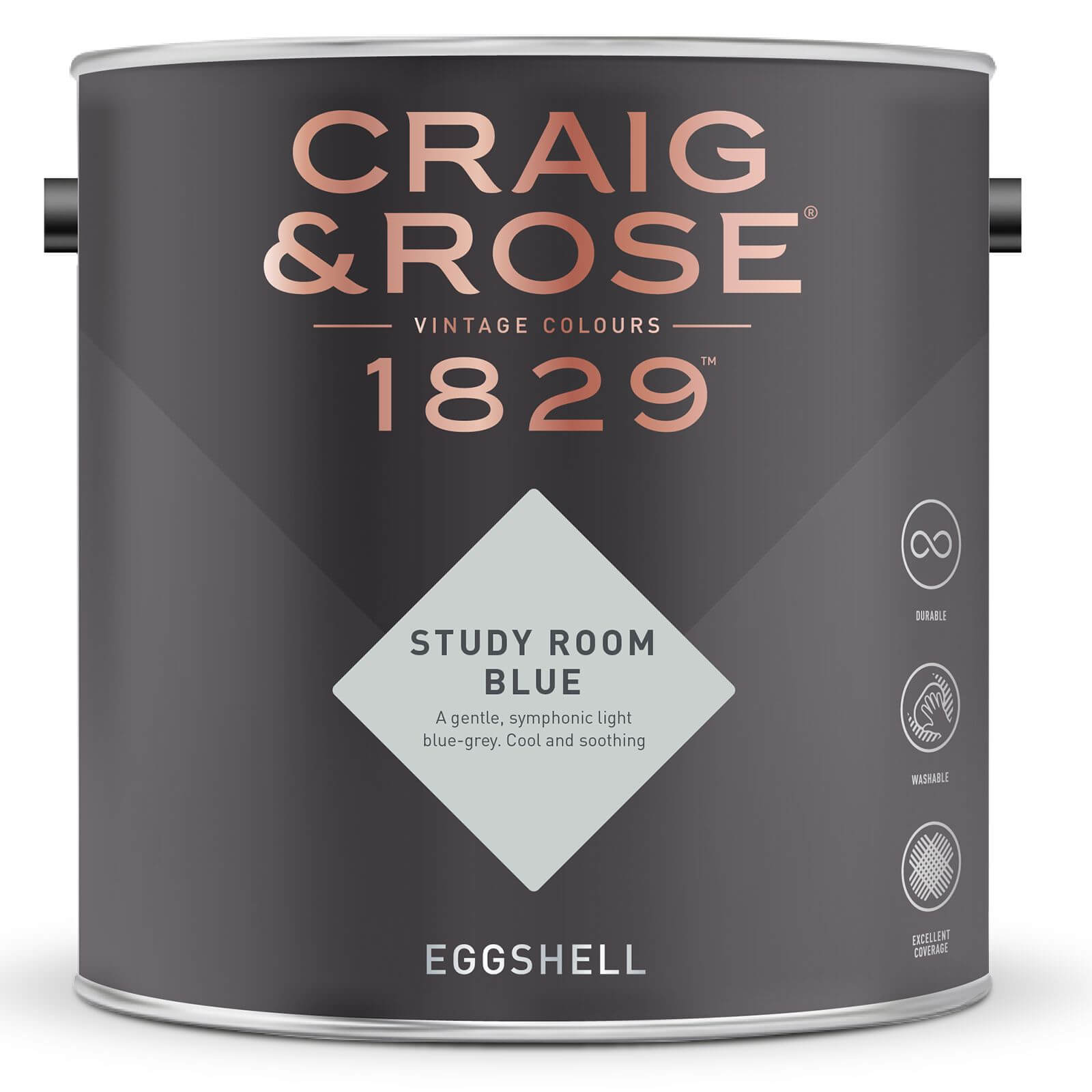 Craig & Rose 1829 Eggshell Paint Study Room Blue - 2.5L