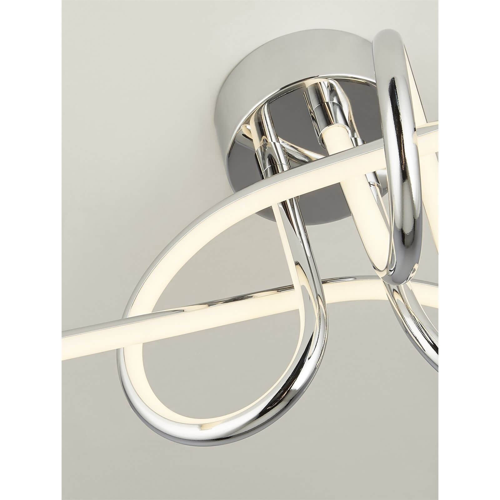 Esk Twist LED Striplight Ceiling Fitting - Chrome and White