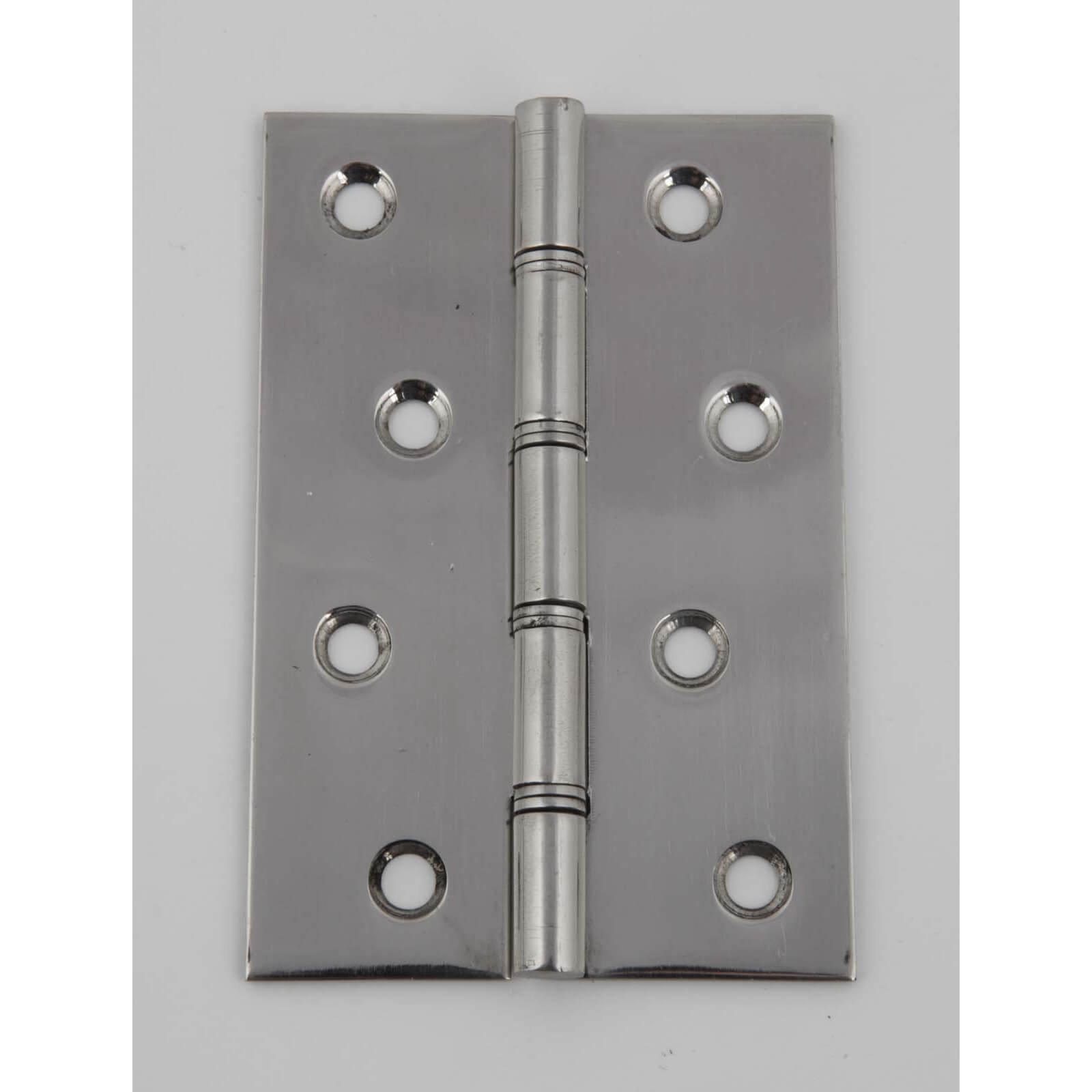 Hafele Butt Hinge - Double Steel Washered - Polished Stainless Steel - 100 x 67mm - 2 Pack