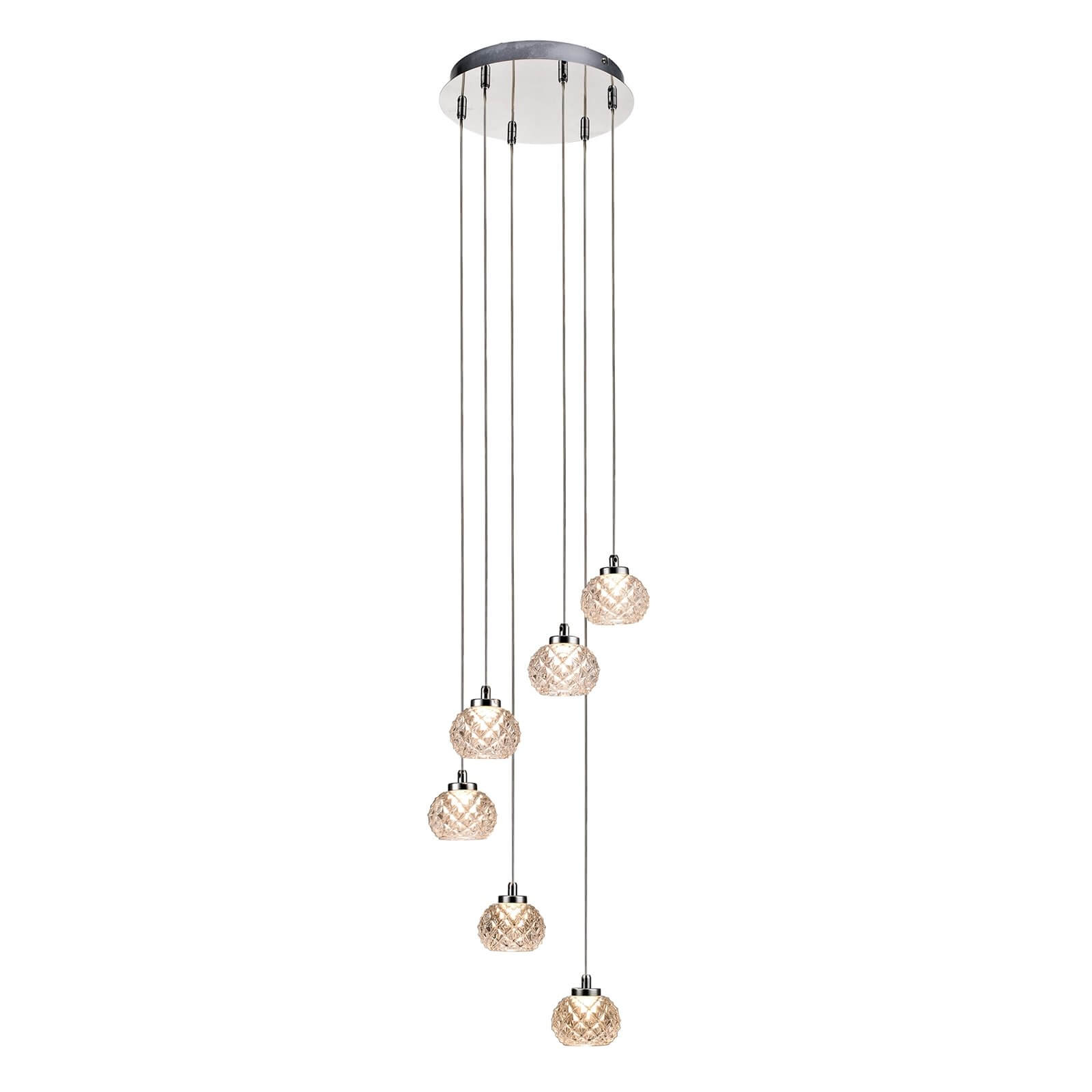 Miles Integrated Cut Glass 6 Light Fitting
