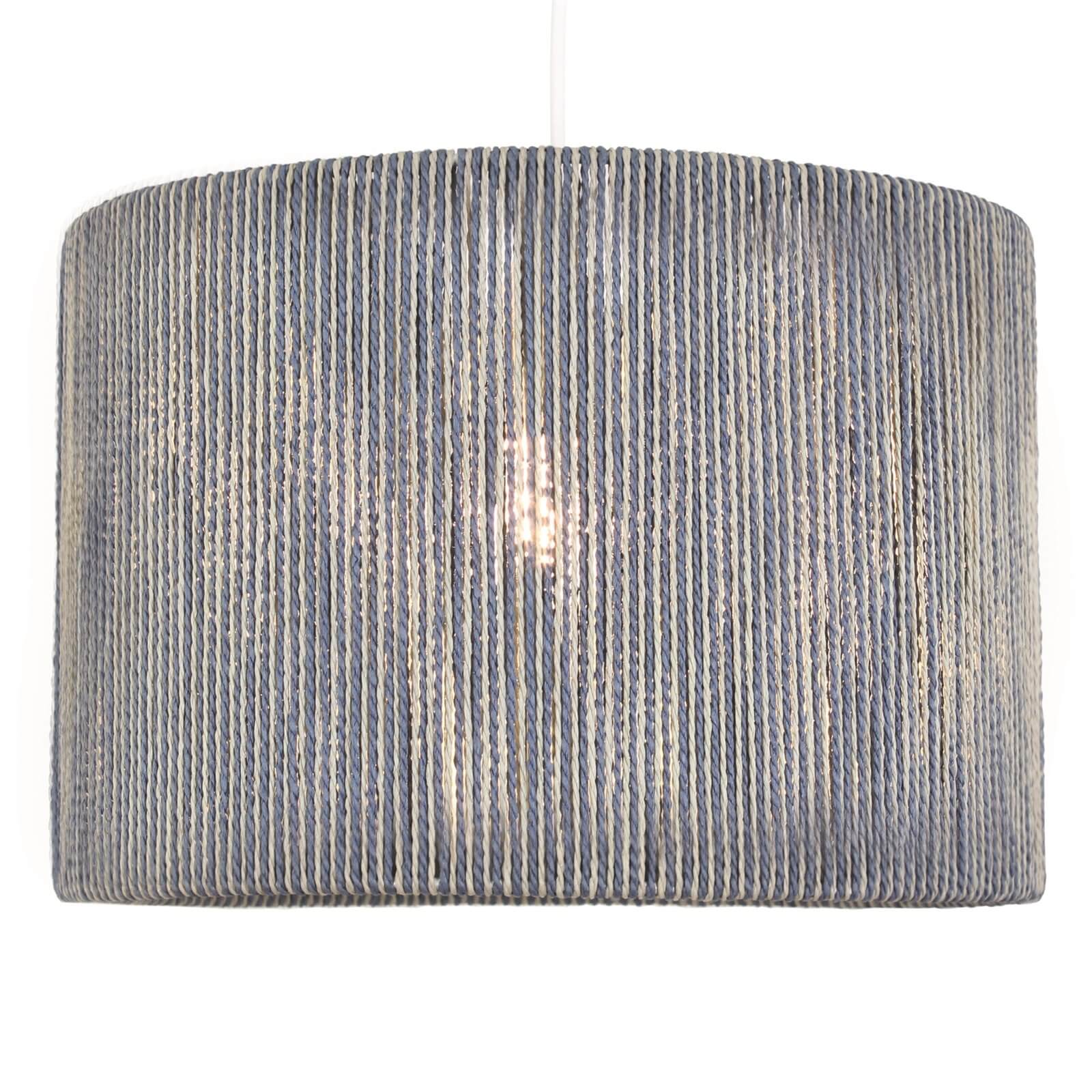 Lexi String Lamp Shade - Blue & Cream - 25cm