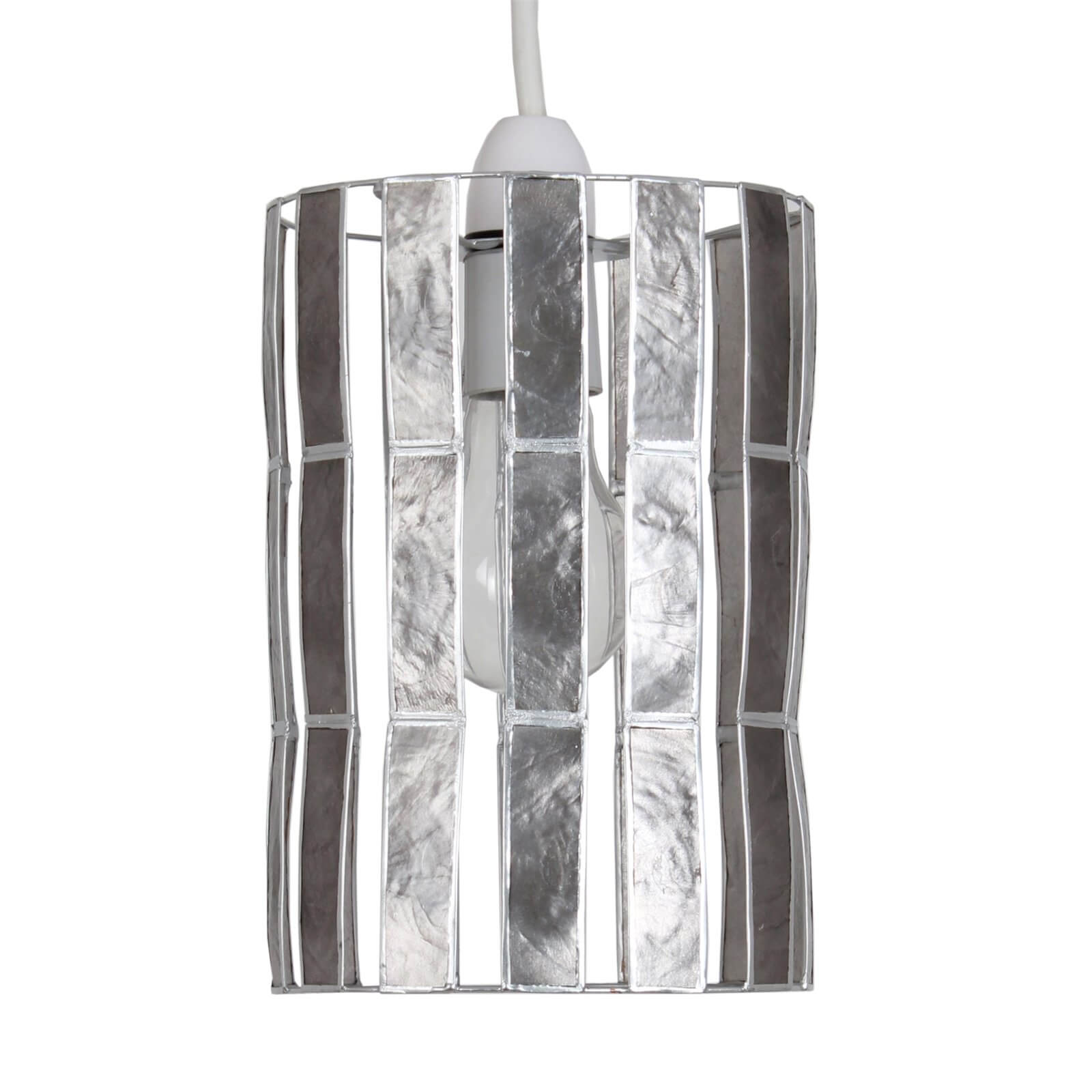 Strip Capiz Lamp Shade - Grey