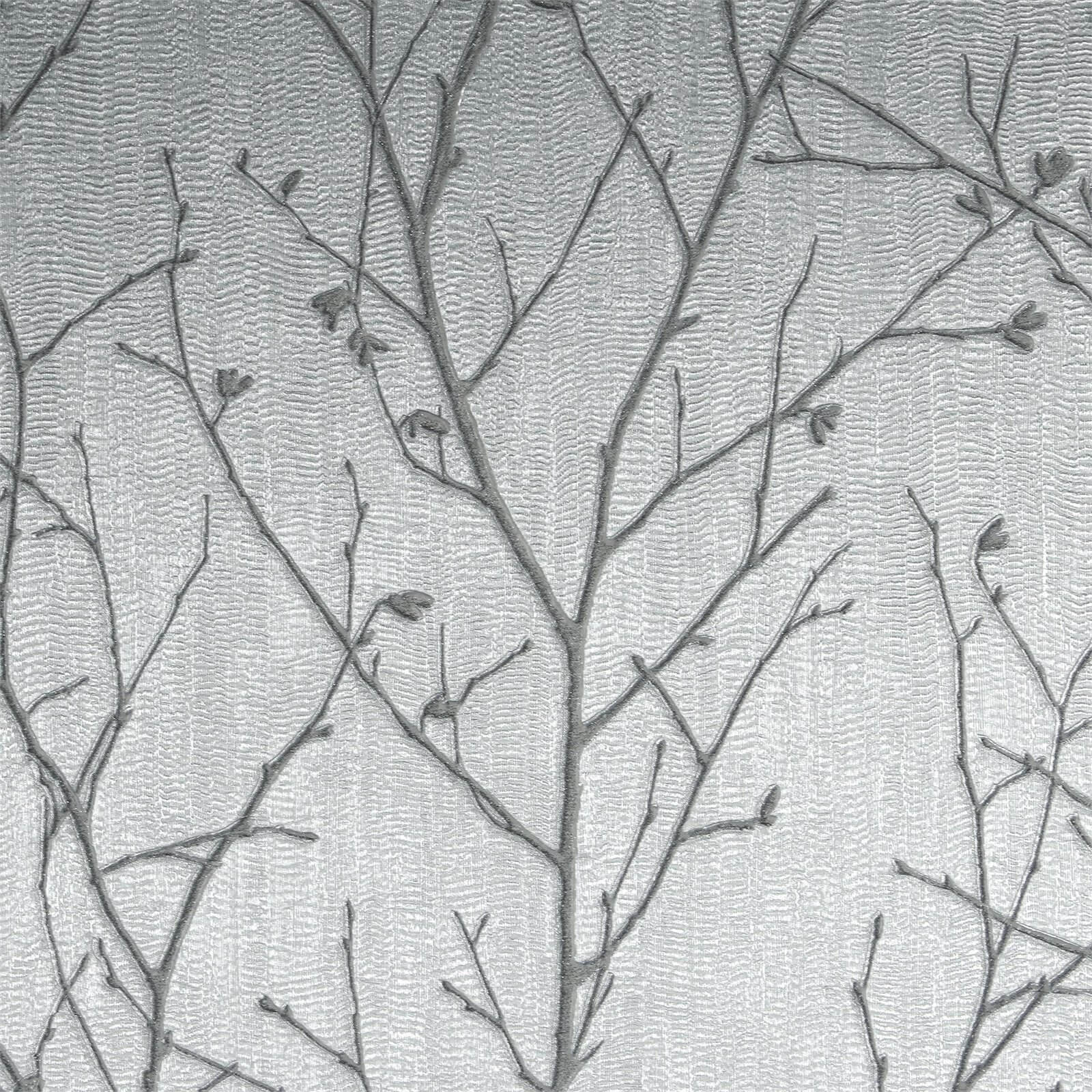 Boutique Water Silk Sprig Wallpaper - Silver