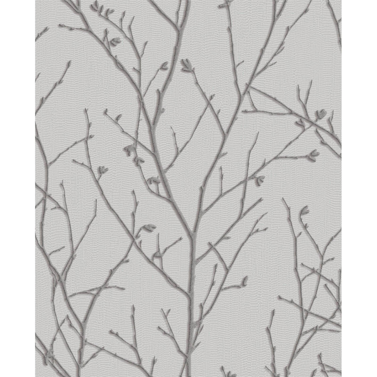 Boutique Water Silk Sprig Wallpaper - Silver
