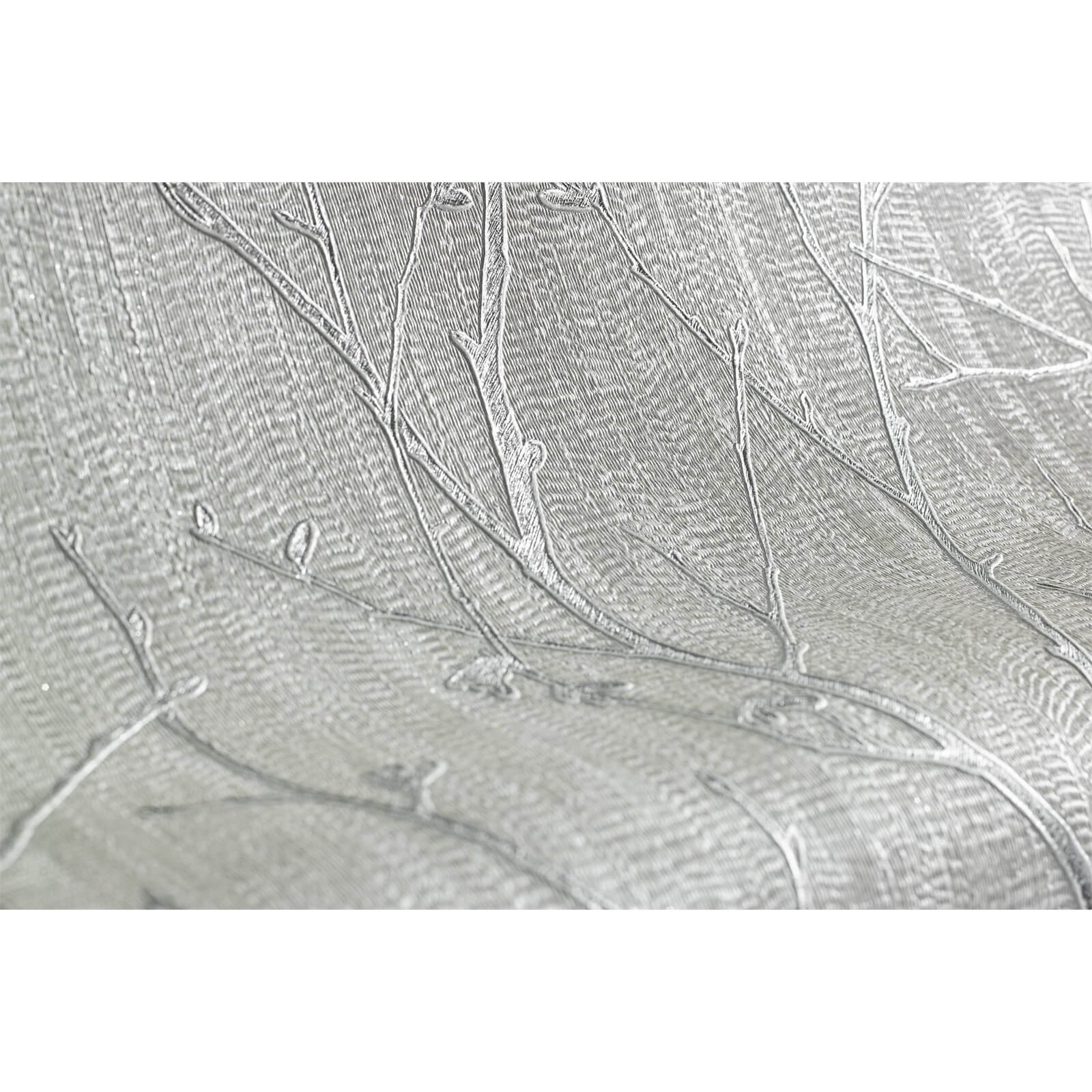 Boutique Water Silk Sprig Wallpaper - Light Silver