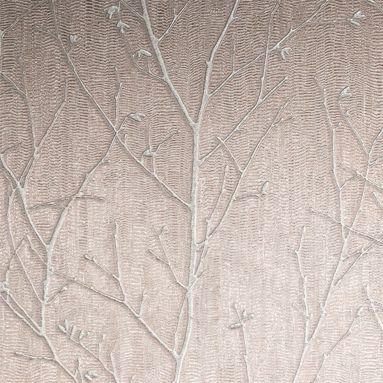 Boutique Water Silk Sprig Wallpaper - Rose Gold