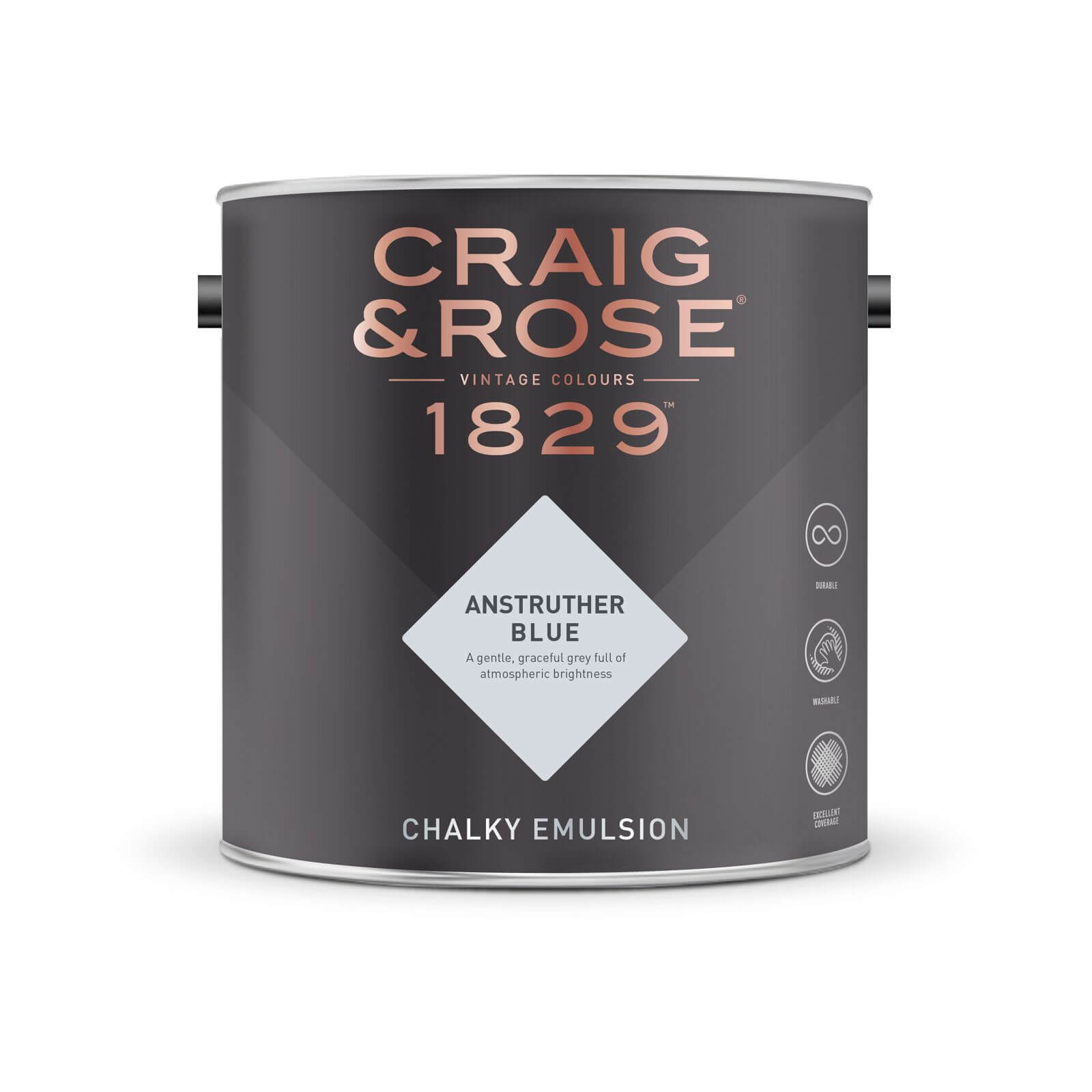 Craig & Rose 1829 Chalky Matt Emulsion Paint Anstruther Blue - 2.5L