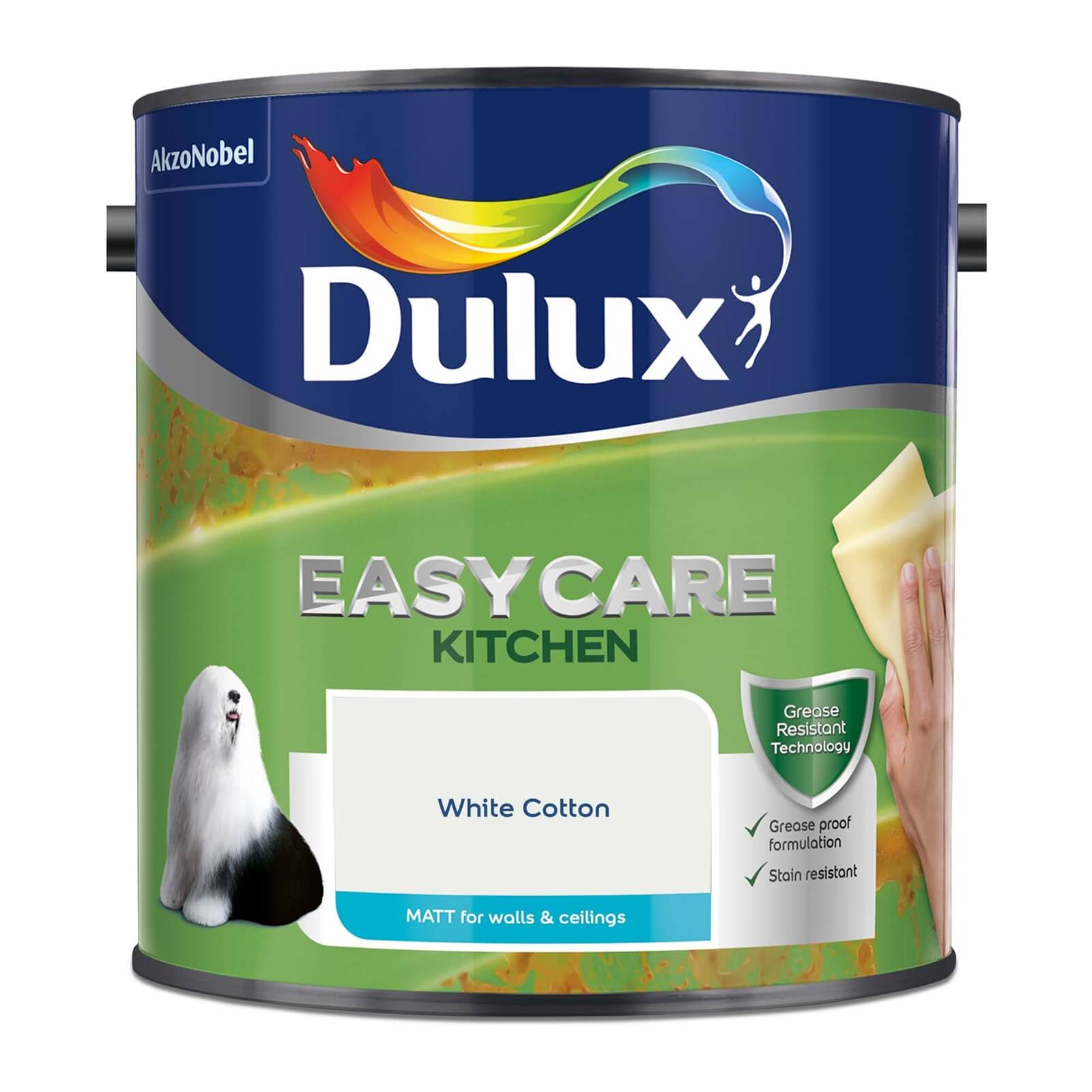 Dulux Easycare Kitchen White Cotton Matt Paint - 2.5L