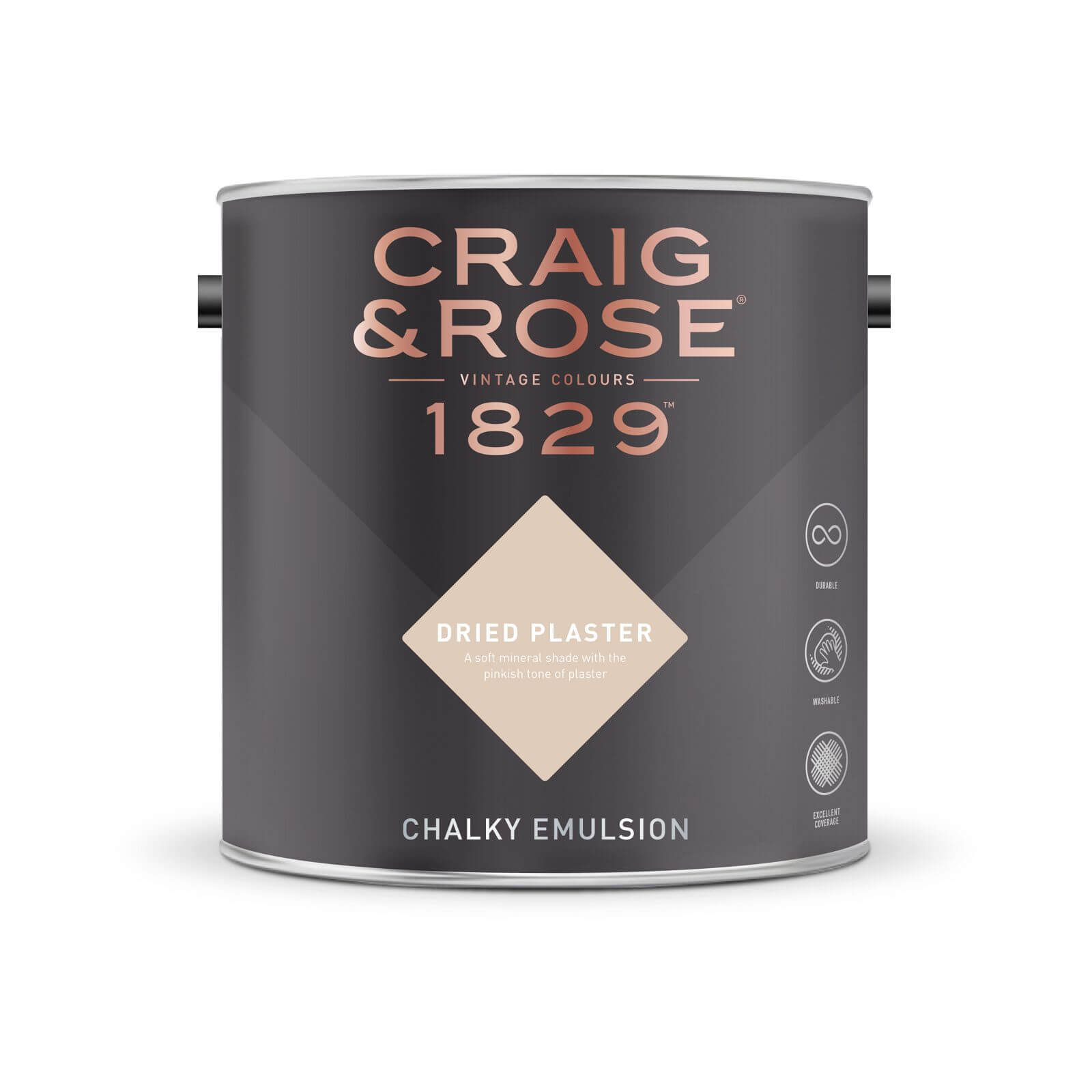 Craig & Rose 1829 Chalky Matt Emulsion Paint Dried Plaster - 2.5L
