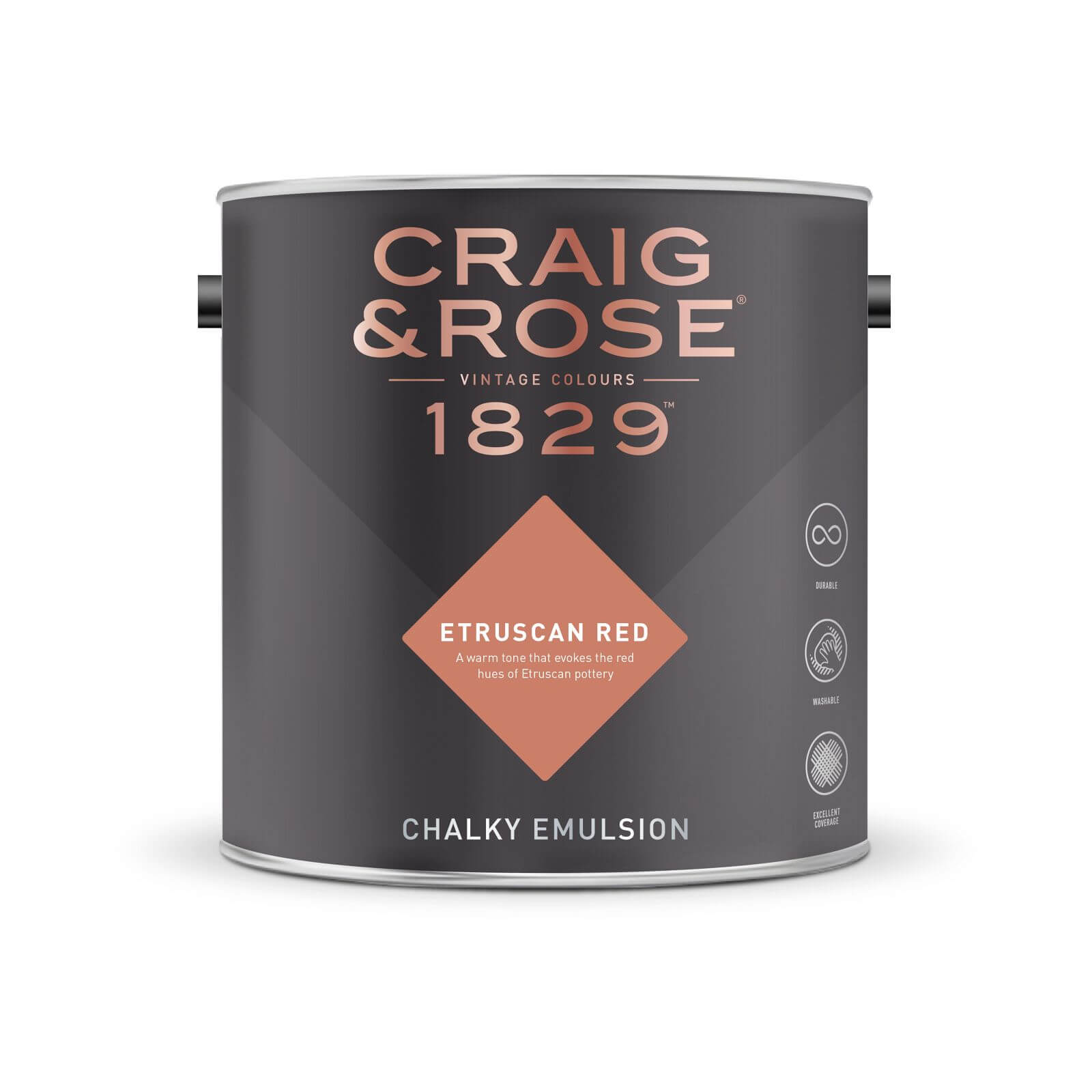 Craig & Rose 1829 Chalky Matt Emulsion Paint Etruscan Red - 2.5L