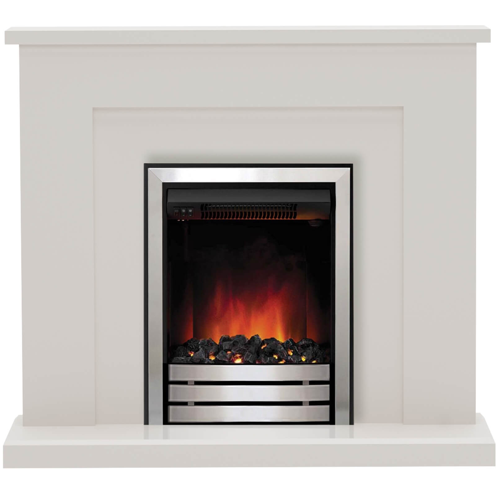Be Modern Marden Electric Fire Suite with Flat to Wall Fitting - Cashmere & Brushed Chrome